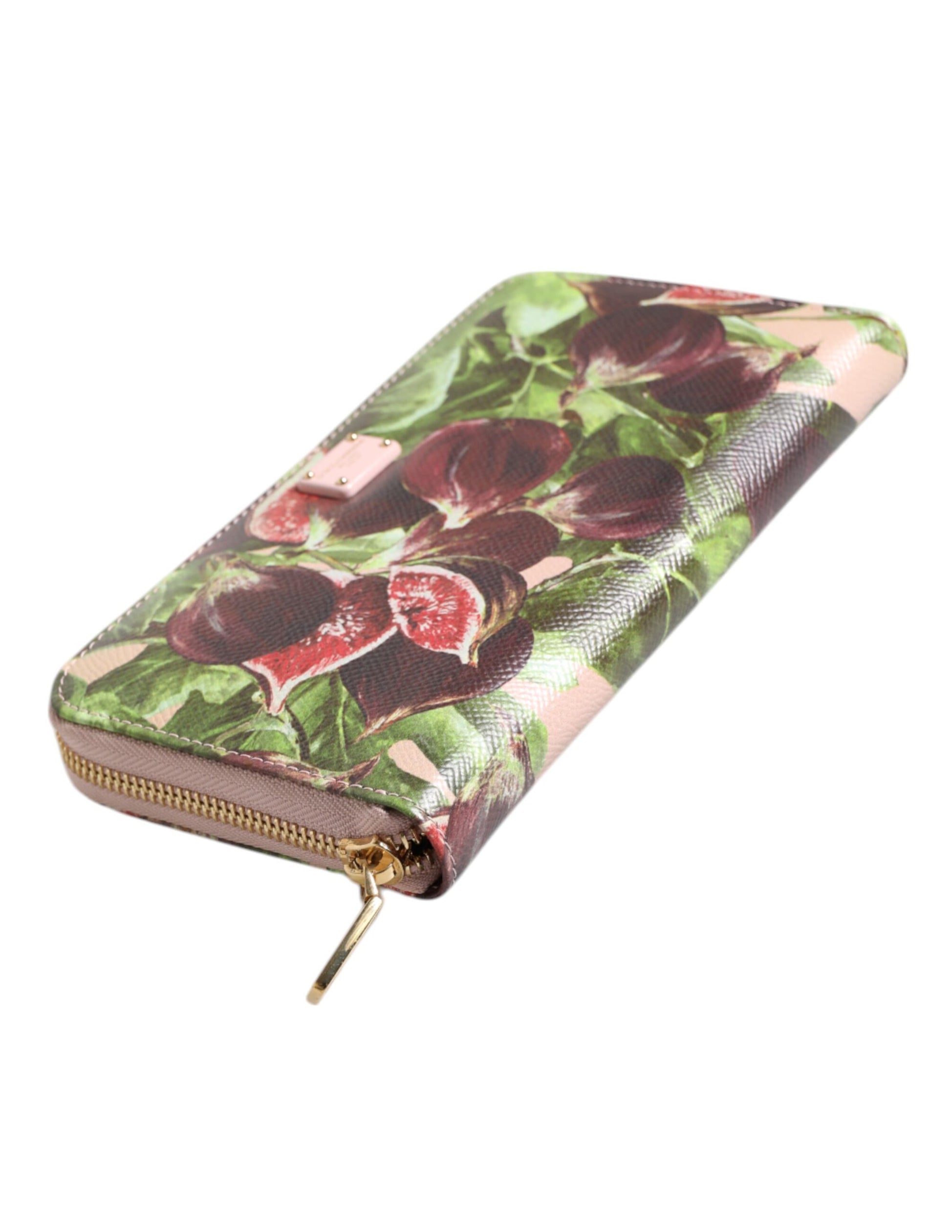 Dolce & Gabbana Multicolor Fig Fruit Dauphine Leather Zip Around Continental Wallet Curated Luxury Accessories by Orvyn