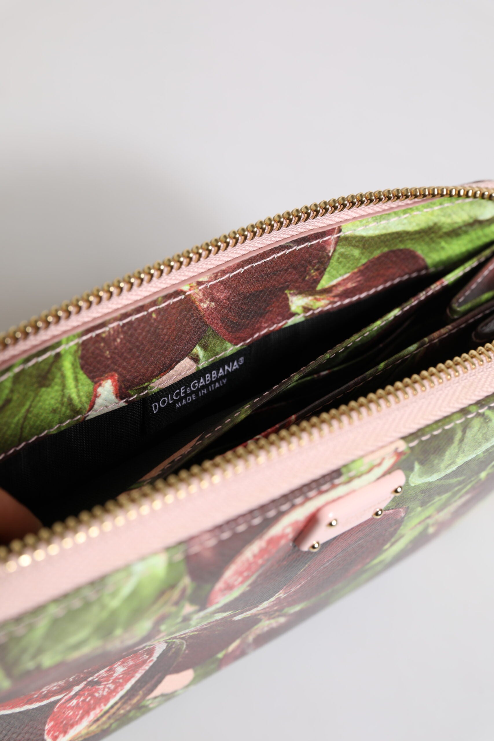 Dolce & Gabbana Multicolor Fig Fruit Dauphine Leather Zip Around Continental Wallet Curated Luxury Accessories by Orvyn