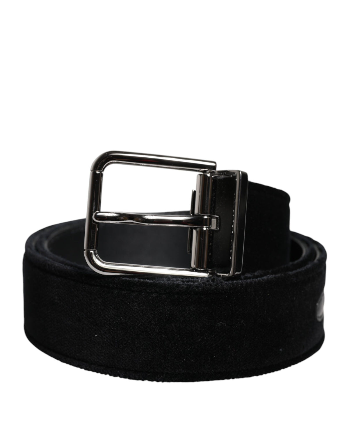 Dolce & Gabbana Black Cotton Silver Tone Metal Buckle Belt schwarz
