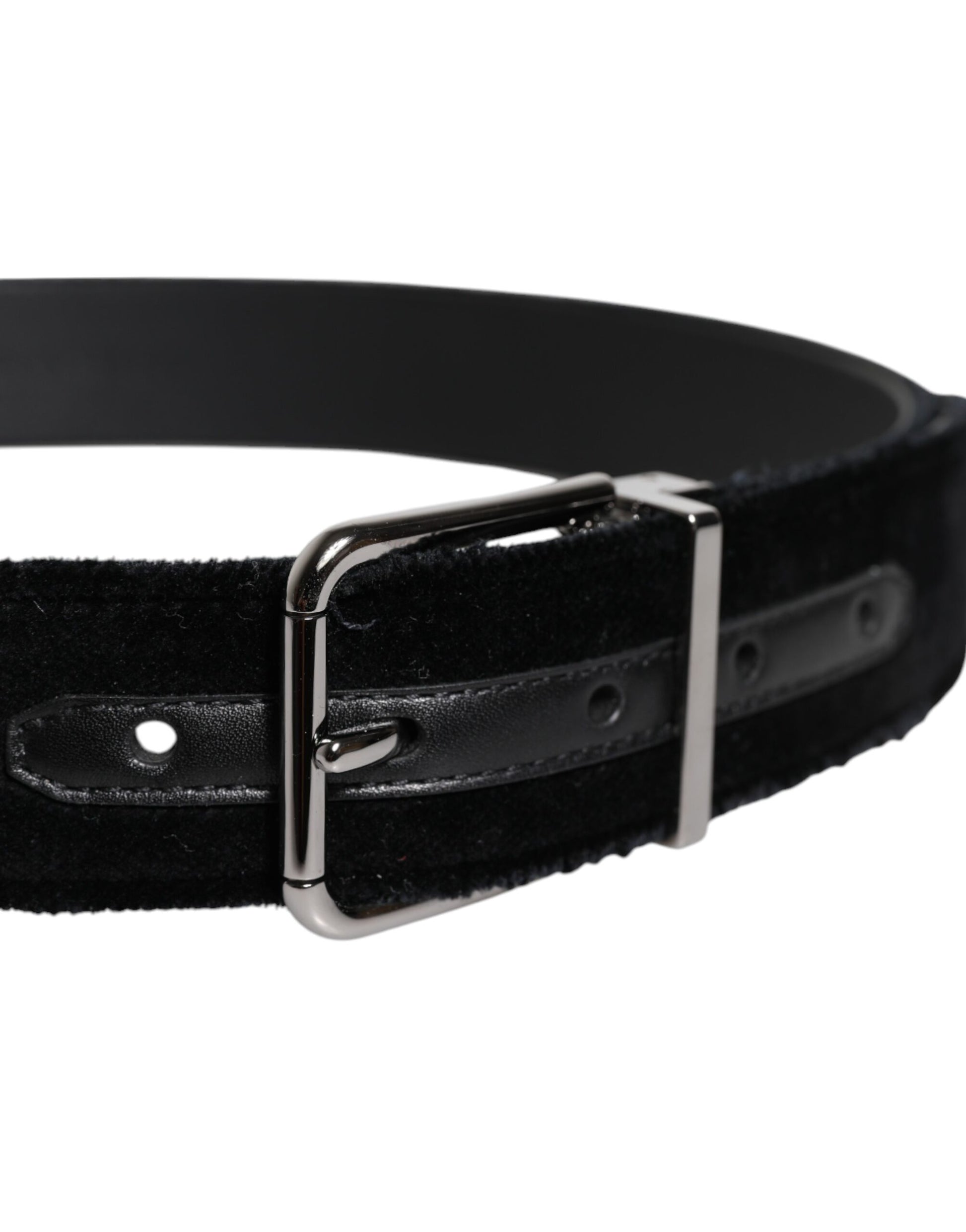 Dolce & Gabbana Black Cotton Silver Tone Metal Buckle Belt Curated Luxury Accessories by Orvyn