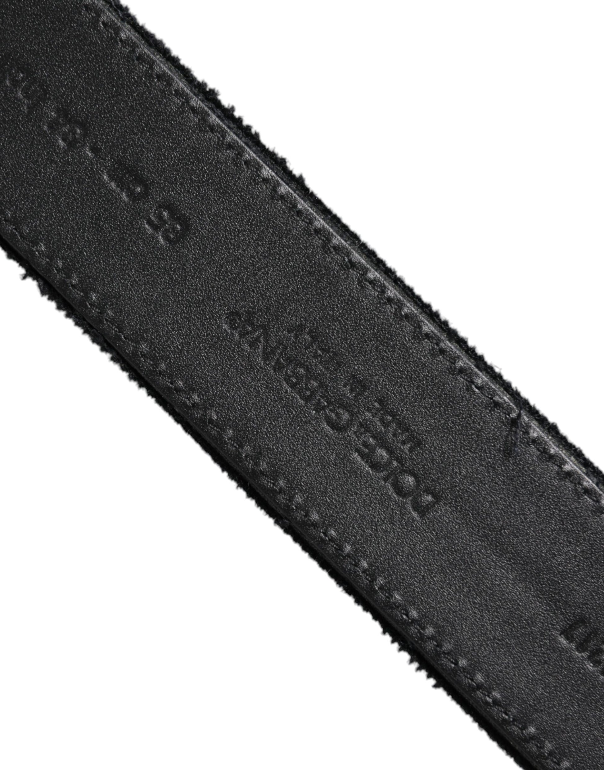 Dolce & Gabbana Black Cotton Silver Tone Metal Buckle Belt Curated Luxury Accessories by Orvyn