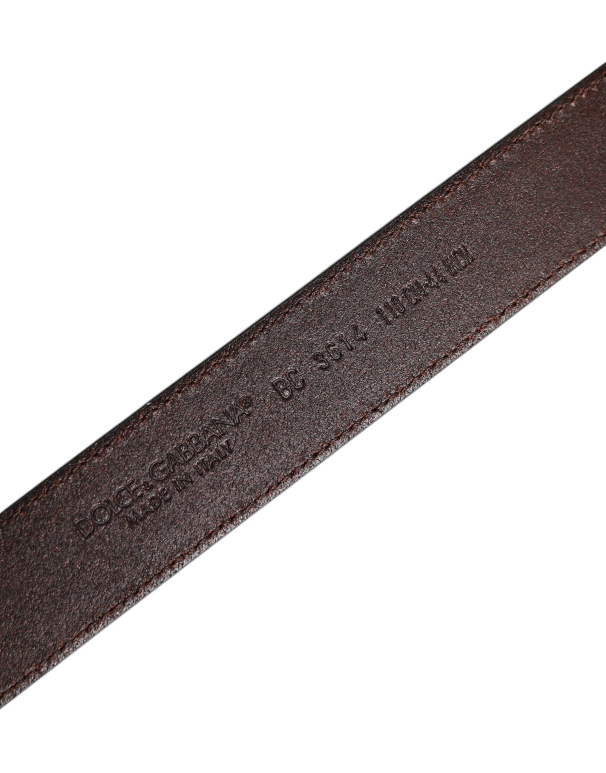 Dolce & Gabbana Brown Leather Silver Metal Buckle Belt Curated Luxury Accessories by Orvyn