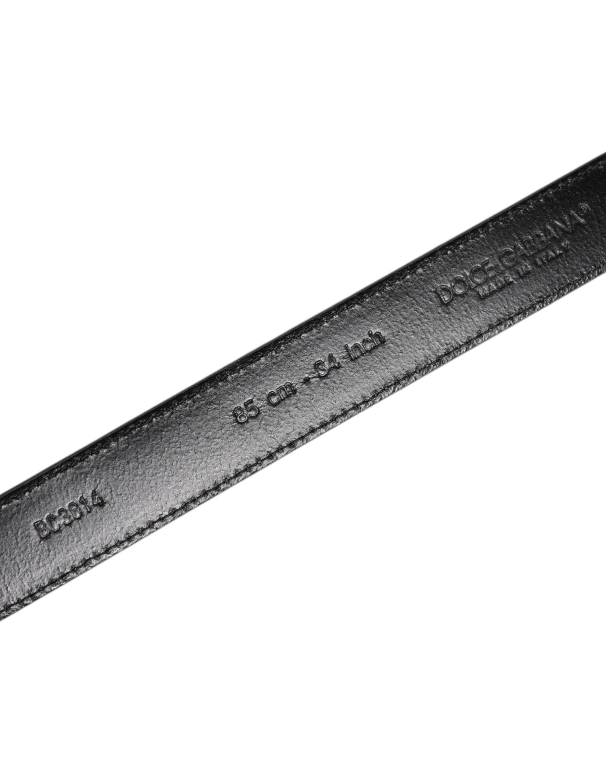 Dolce & Gabbana Gray Leather Silver Tone Metal Buckle Belt grau