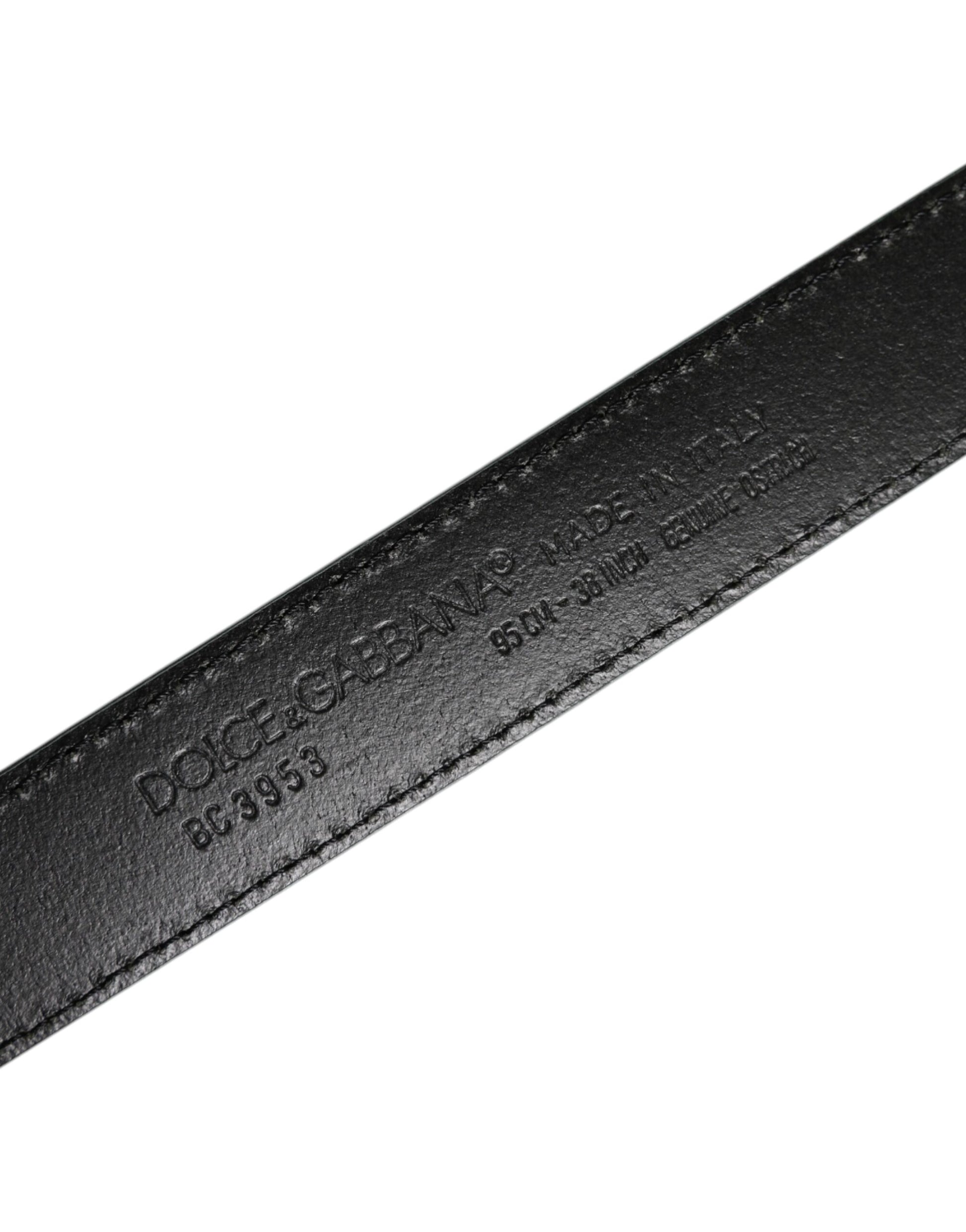 Dolce & Gabbana Green Leather Silver Tone Metal Buckle Belt Curated Luxury Accessories by Orvyn