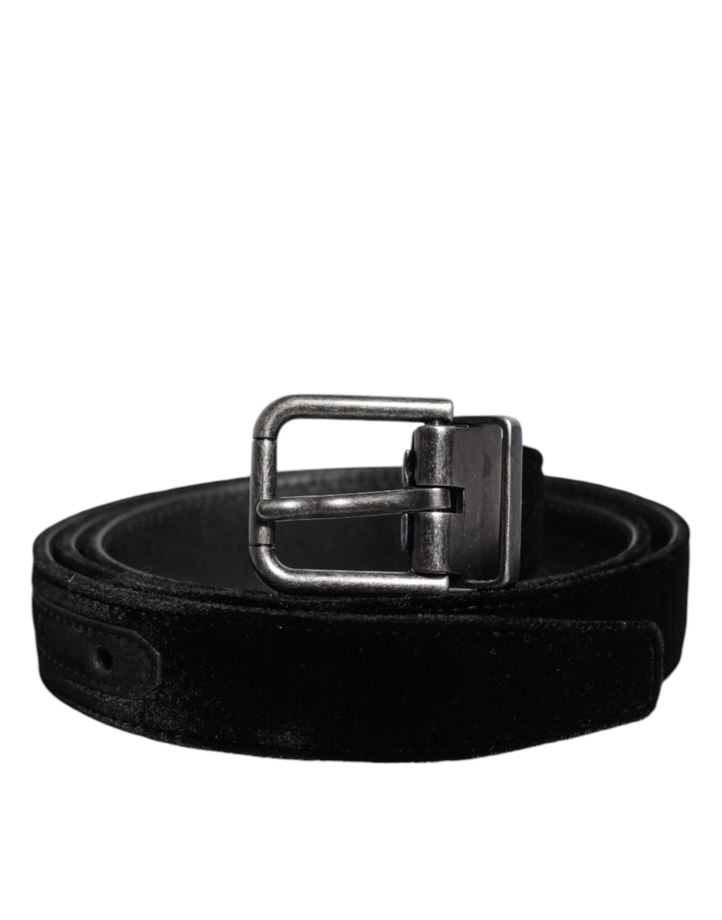 Dolce & Gabbana Black Leather Metal Buckle Classic Belt schwarz