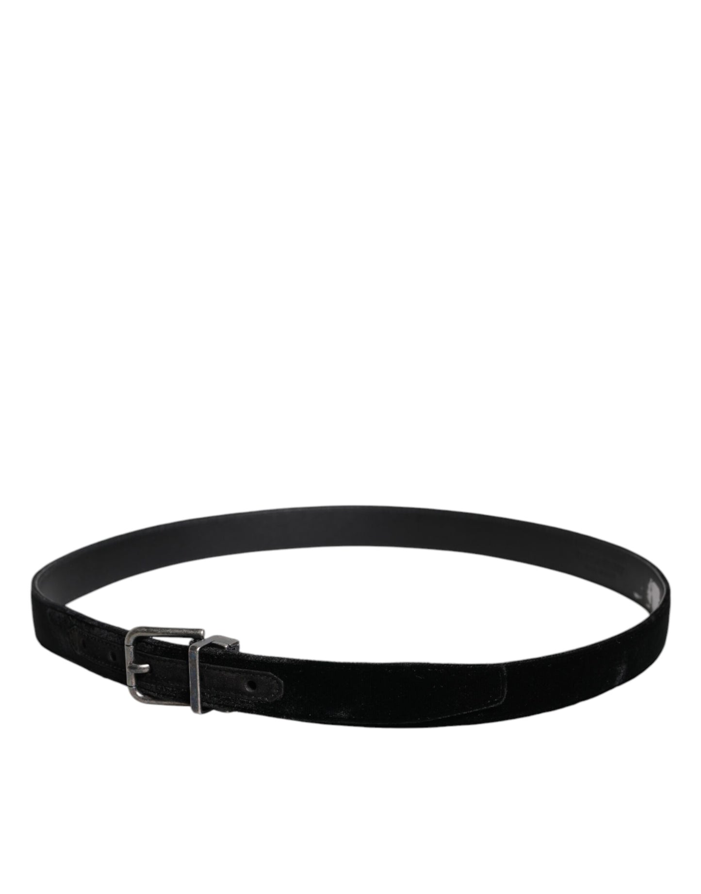 Dolce & Gabbana Black Leather Metal Buckle Classic Belt schwarz