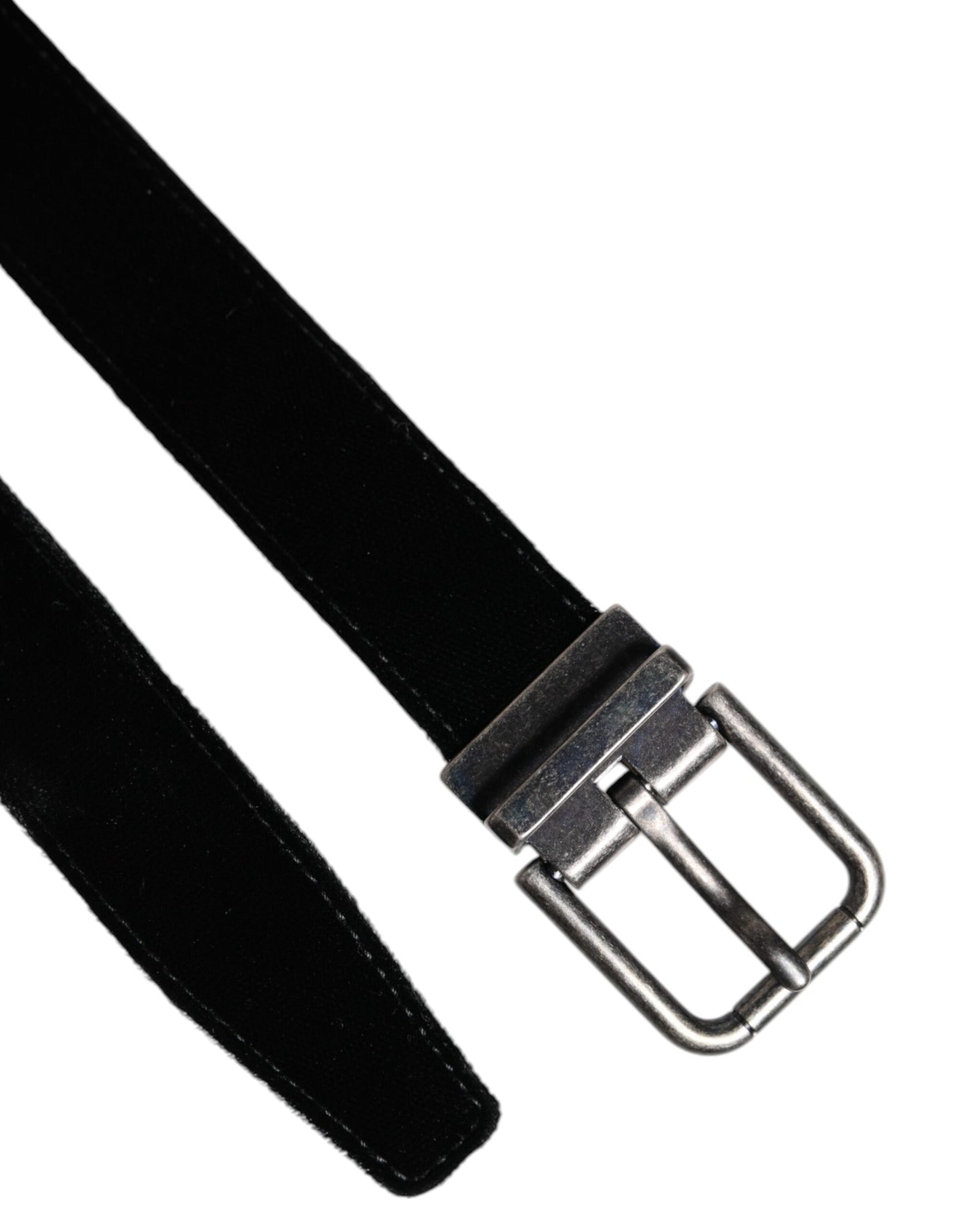 Dolce & Gabbana Black Leather Metal Buckle Classic Belt schwarz