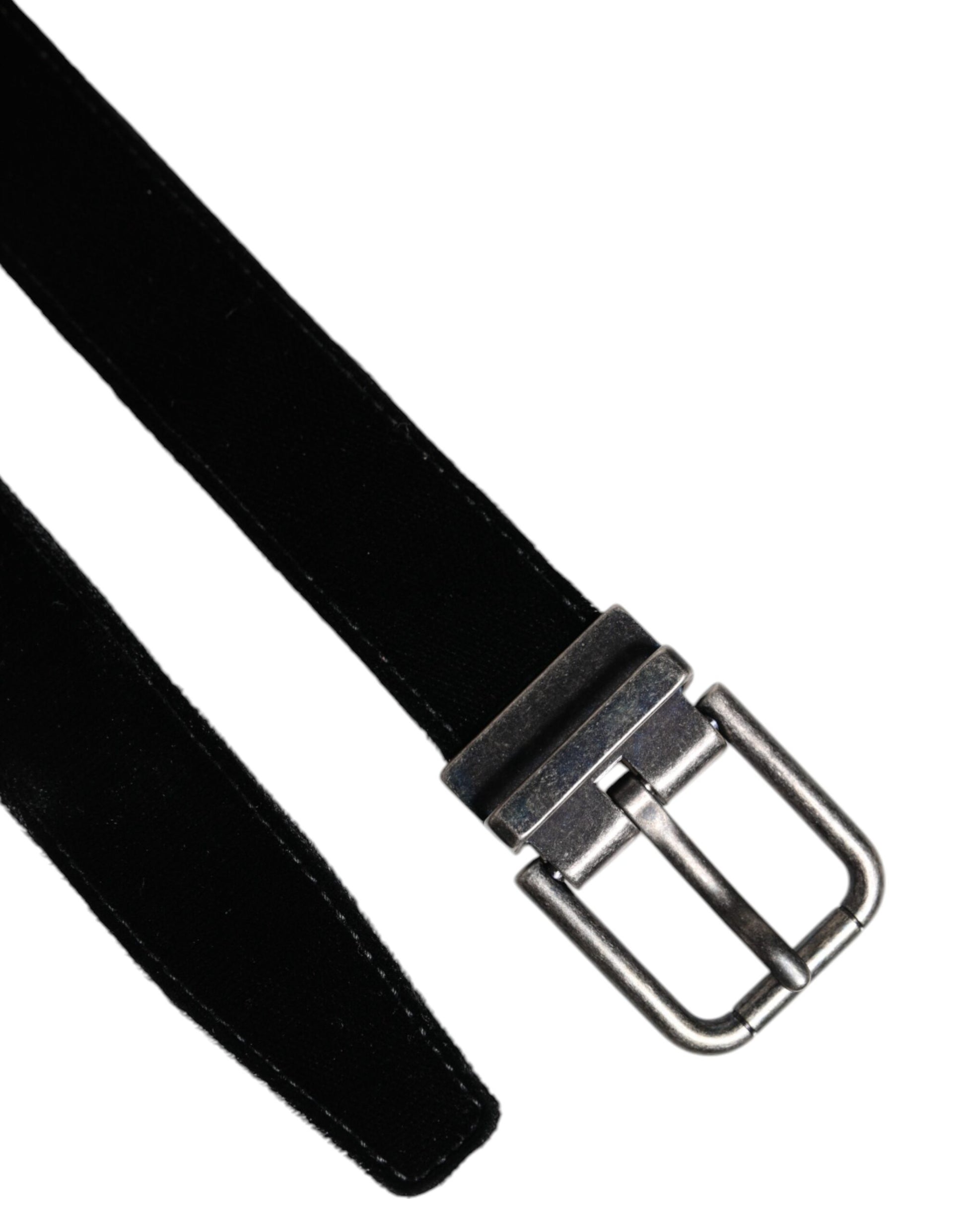 Dolce & Gabbana Black Leather Metal Buckle Classic Belt schwarz