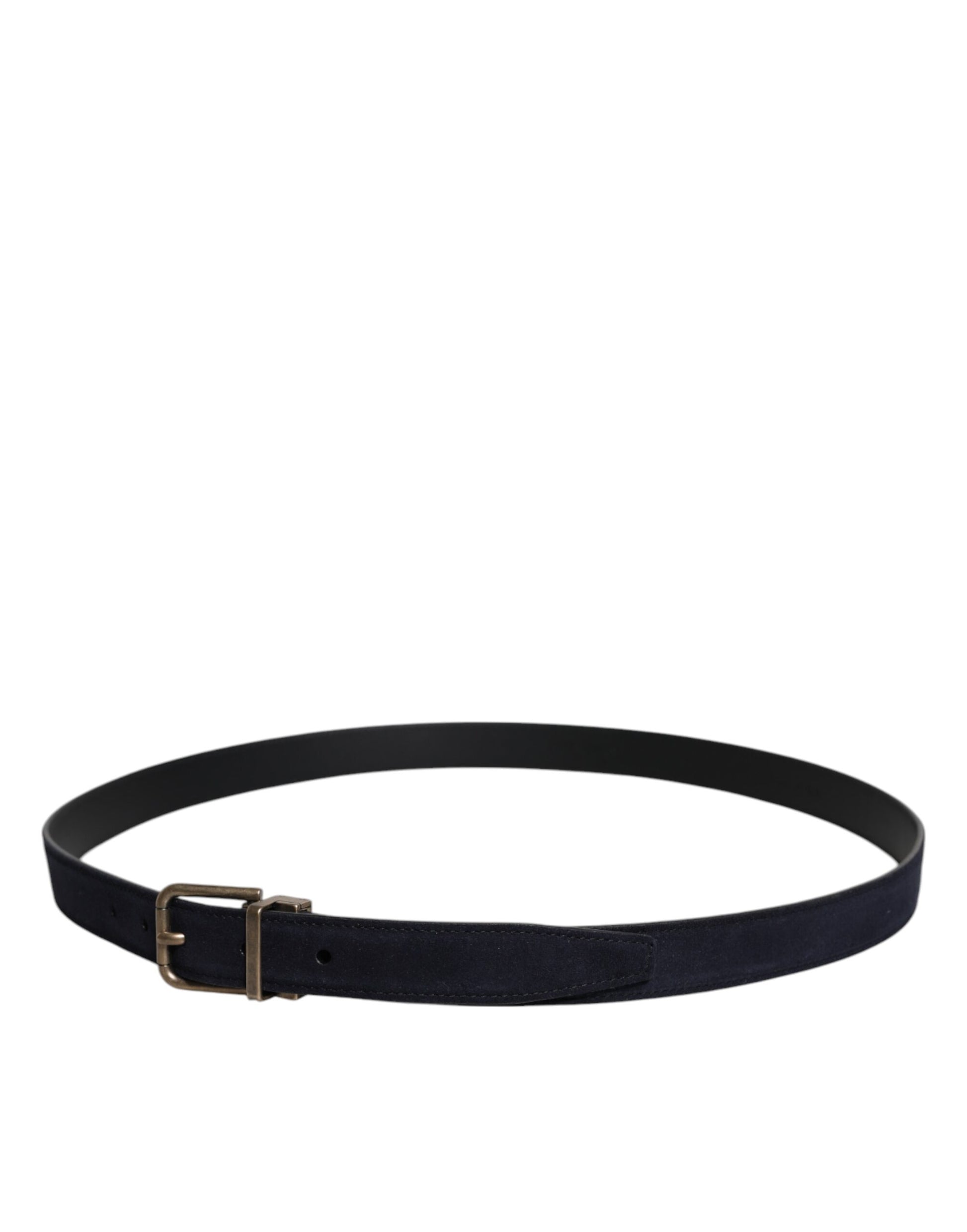 Dolce & Gabbana Black Goat Leather Metal Buckle Classic Belt schwarz