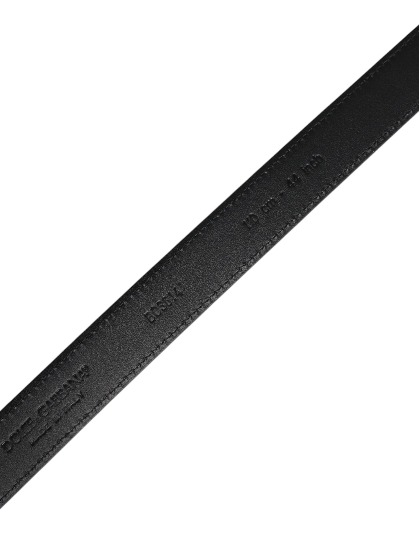 Dolce & Gabbana Black Goat Leather Metal Buckle Classic Belt schwarz