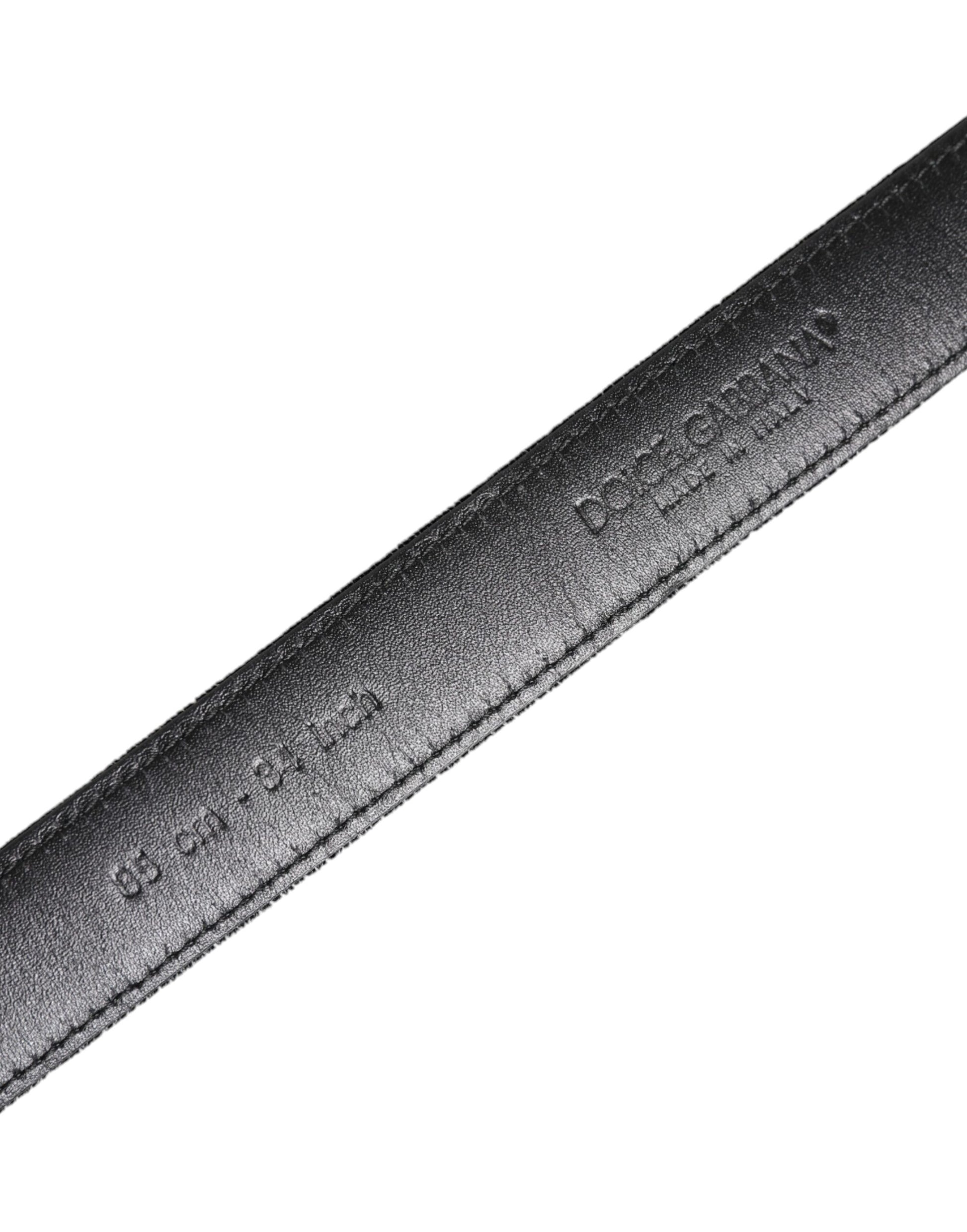 Dolce & Gabbana Black Leather Metal Buckle Classic Belt Curated Luxury Accessories by Orvyn
