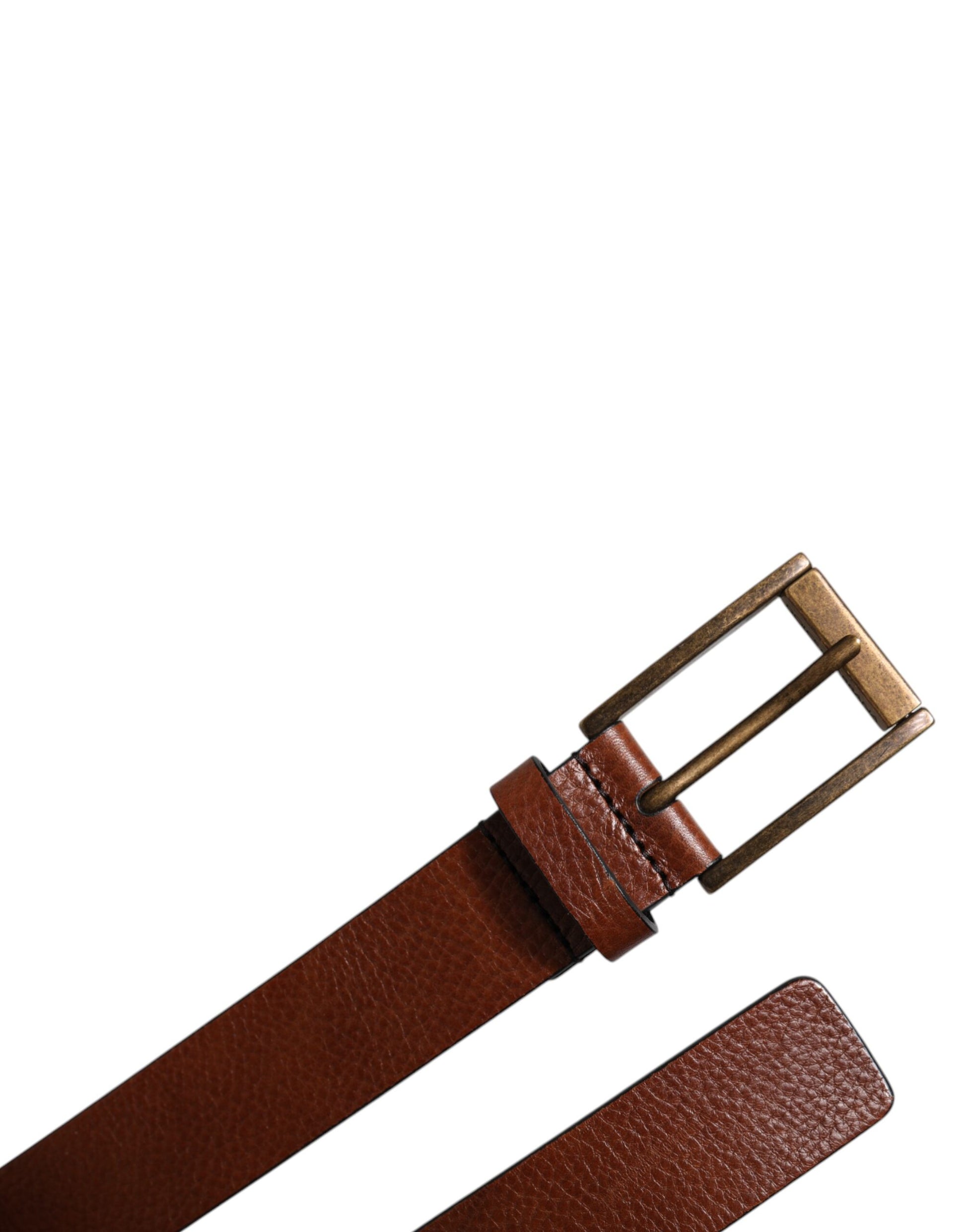 Dolce & Gabbana Brown Calf Leather Classic Metal Buckle Belt Curated Luxury Accessories by Orvyn