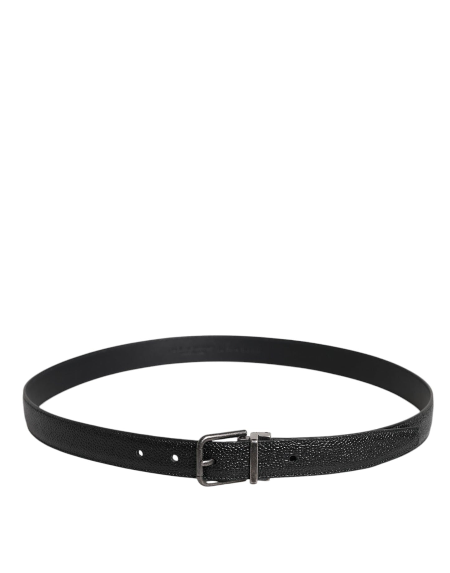 Dolce & Gabbana Black Calf Leather Classic Metal Buckle Belt Curated Luxury Accessories by Orvyn