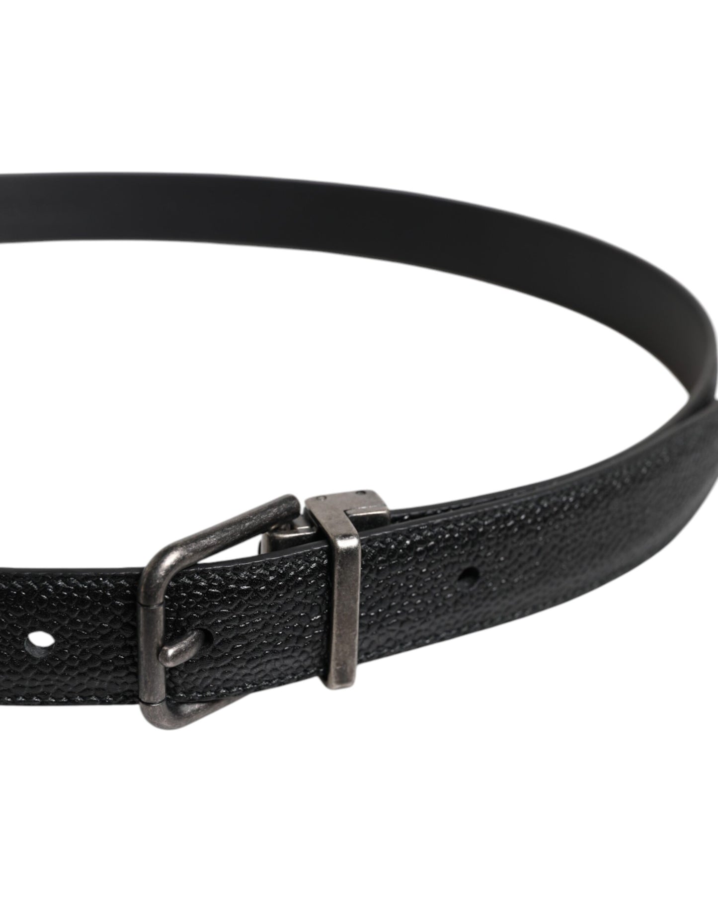 Dolce & Gabbana Black Calf Leather Classic Metal Buckle Belt Curated Luxury Accessories by Orvyn