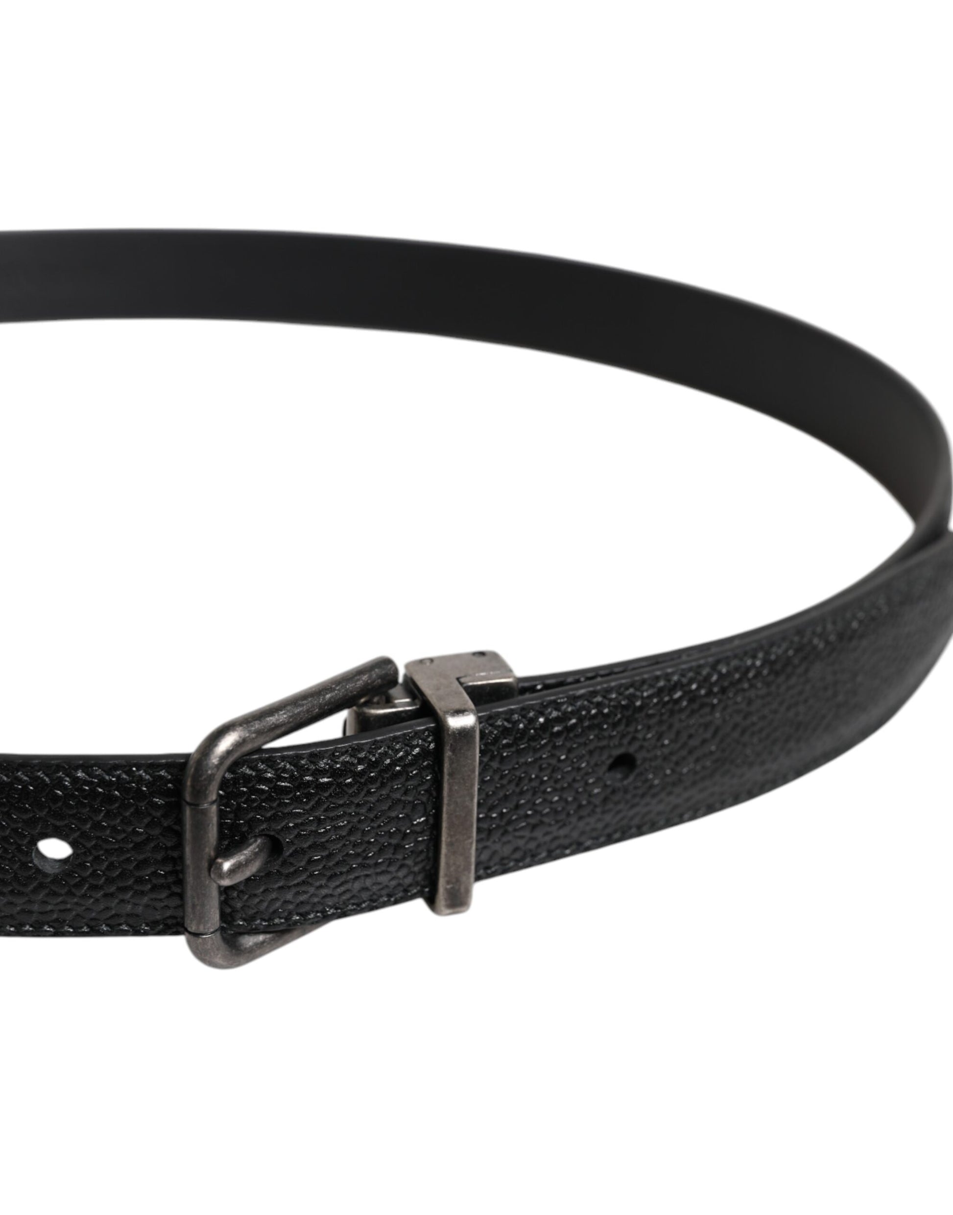 Dolce & Gabbana Black Calf Leather Classic Metal Buckle Belt Curated Luxury Accessories by Orvyn
