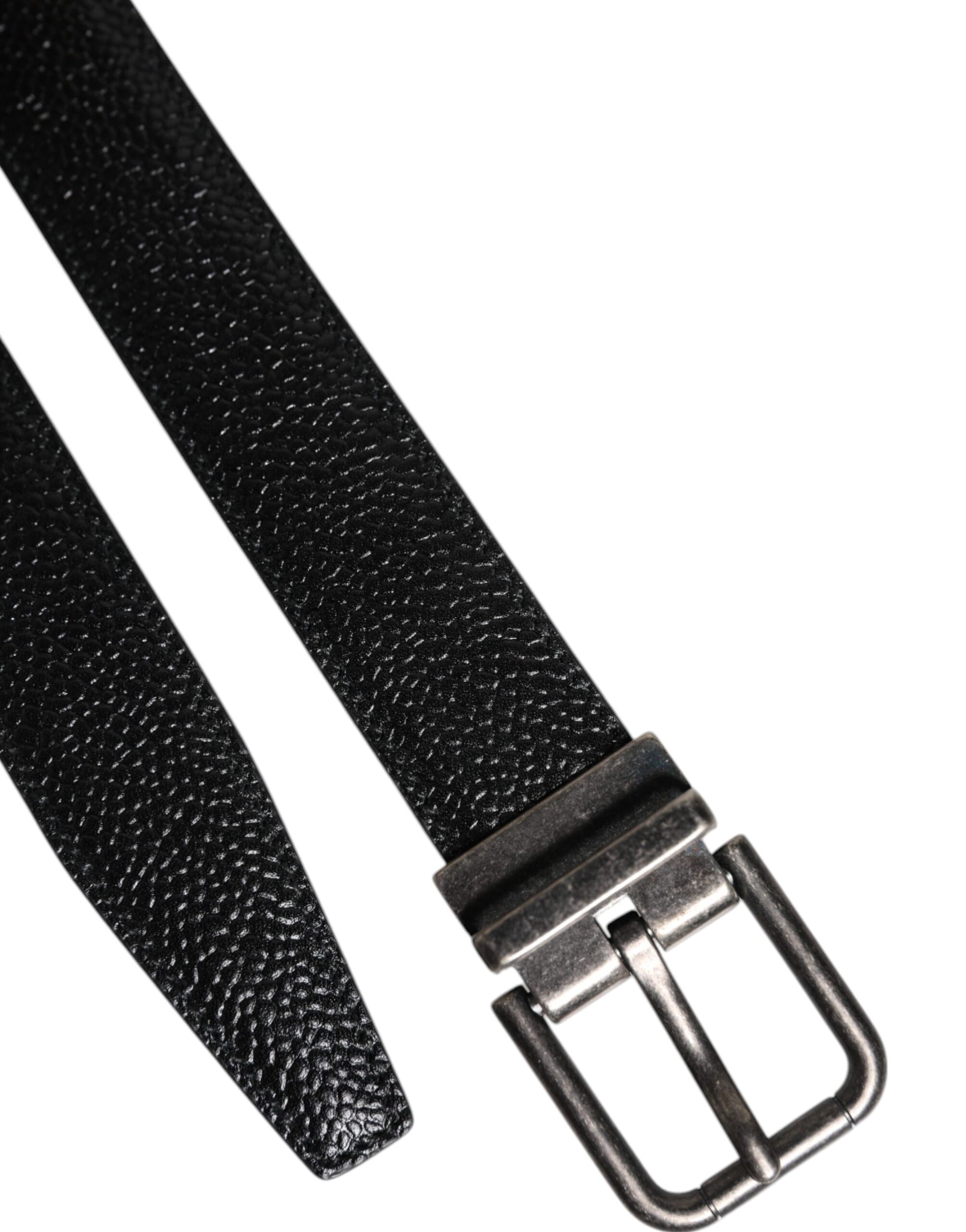 Dolce & Gabbana Black Calf Leather Classic Metal Buckle Belt Curated Luxury Accessories by Orvyn