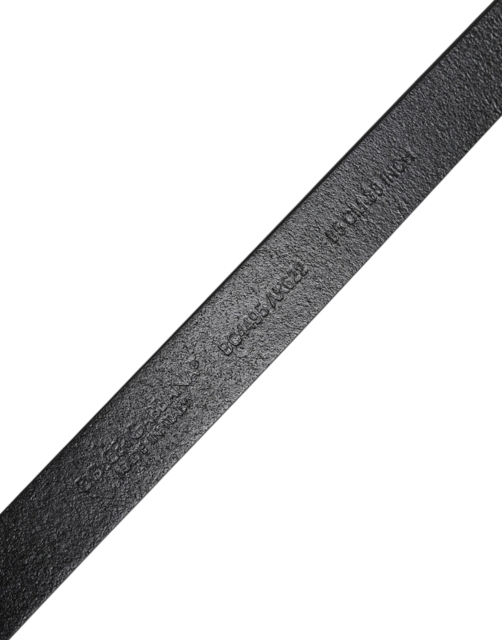 Dolce & Gabbana Black Calfskin Classic Metal Logo Buckle Belt schwarz