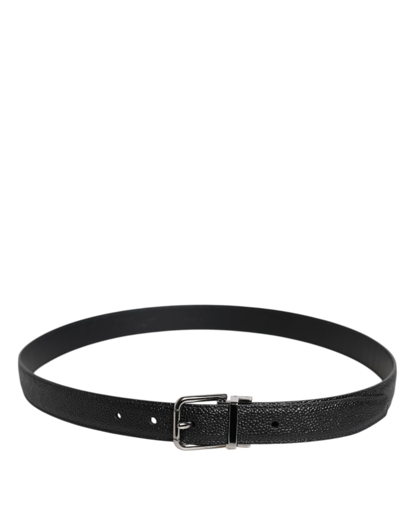 Dolce & Gabbana Black Calf Leather Classic Metal Buckle Belt Curated Luxury Accessories by Orvyn
