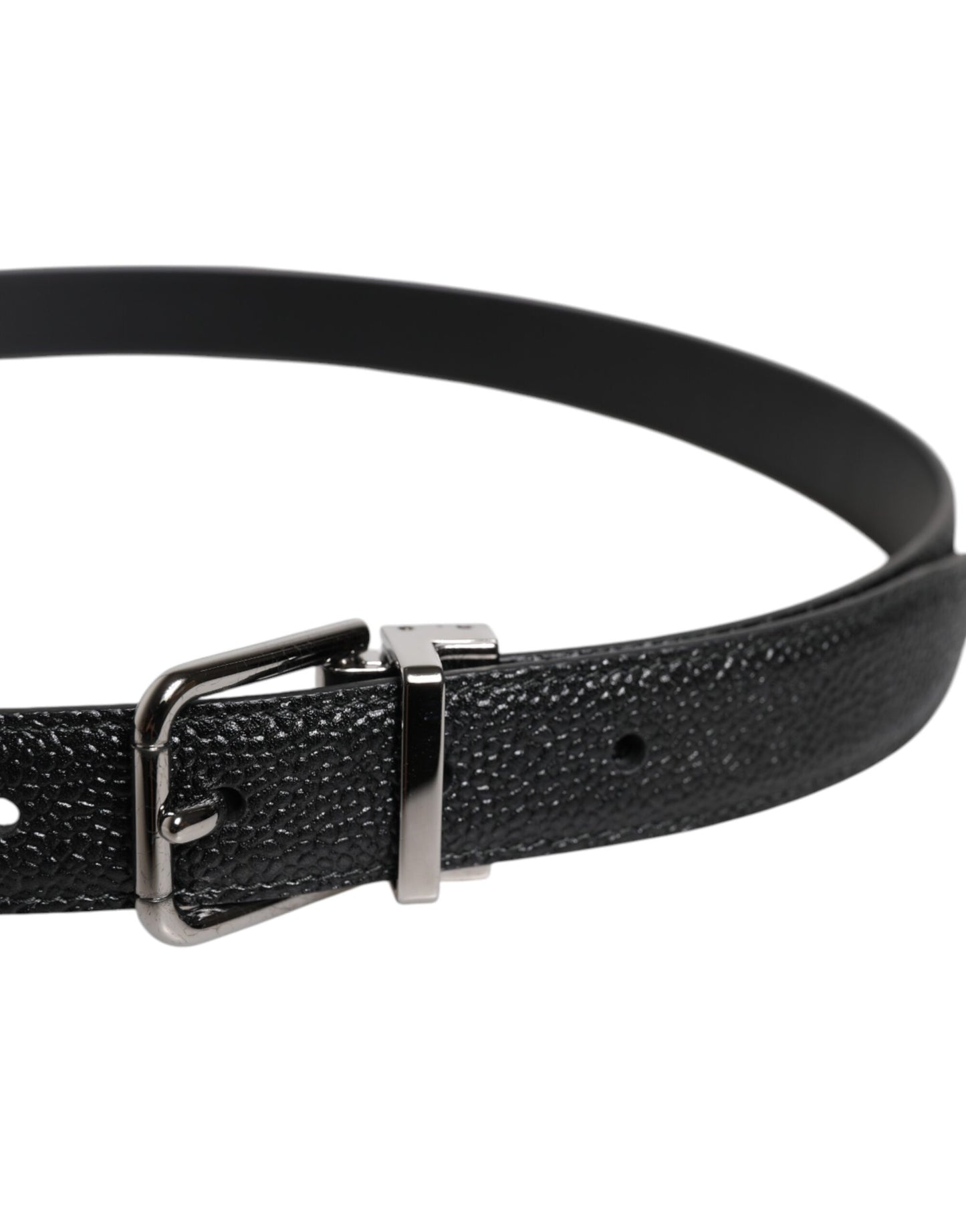 Dolce & Gabbana Black Calf Leather Classic Metal Buckle Belt Curated Luxury Accessories by Orvyn