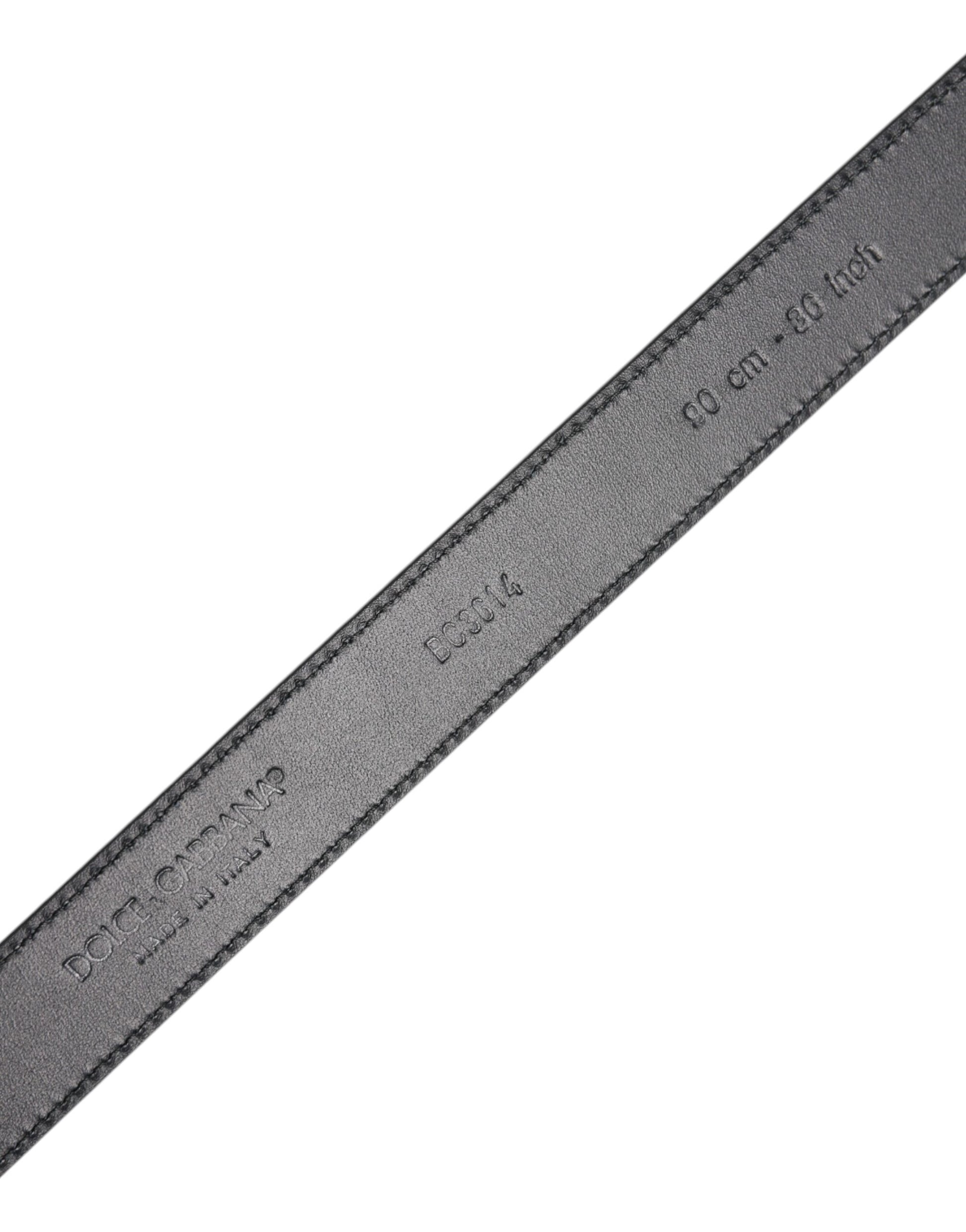 Dolce & Gabbana Black Calf Leather Classic Metal Buckle Belt Curated Luxury Accessories by Orvyn
