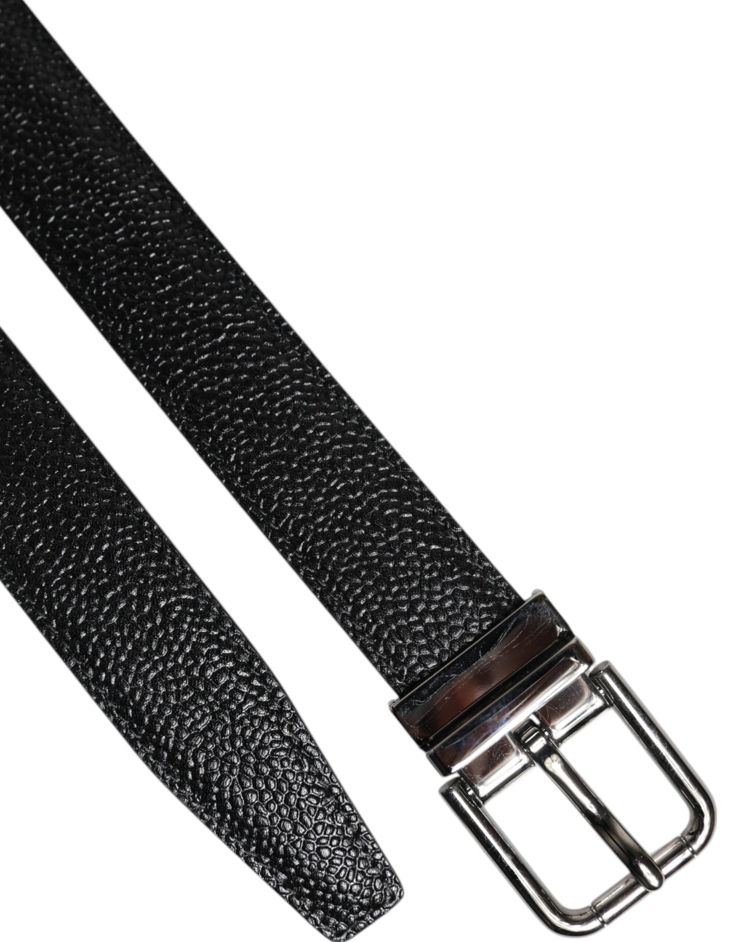 Dolce & Gabbana Black Calf Leather Classic Metal Buckle Belt Curated Luxury Accessories by Orvyn