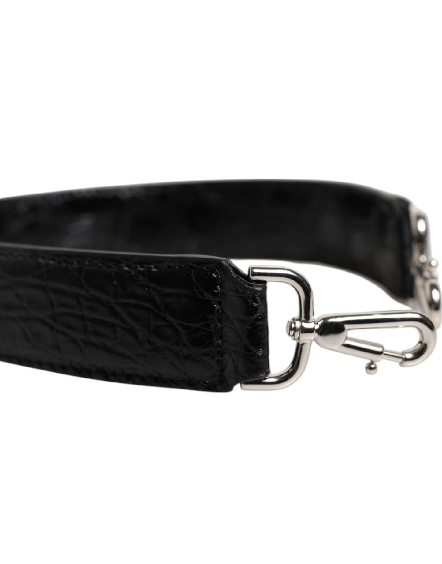 Dolce & Gabbana Black Alligator Leather Bag Shoulder Strap Curated Luxury Accessories by Orvyn