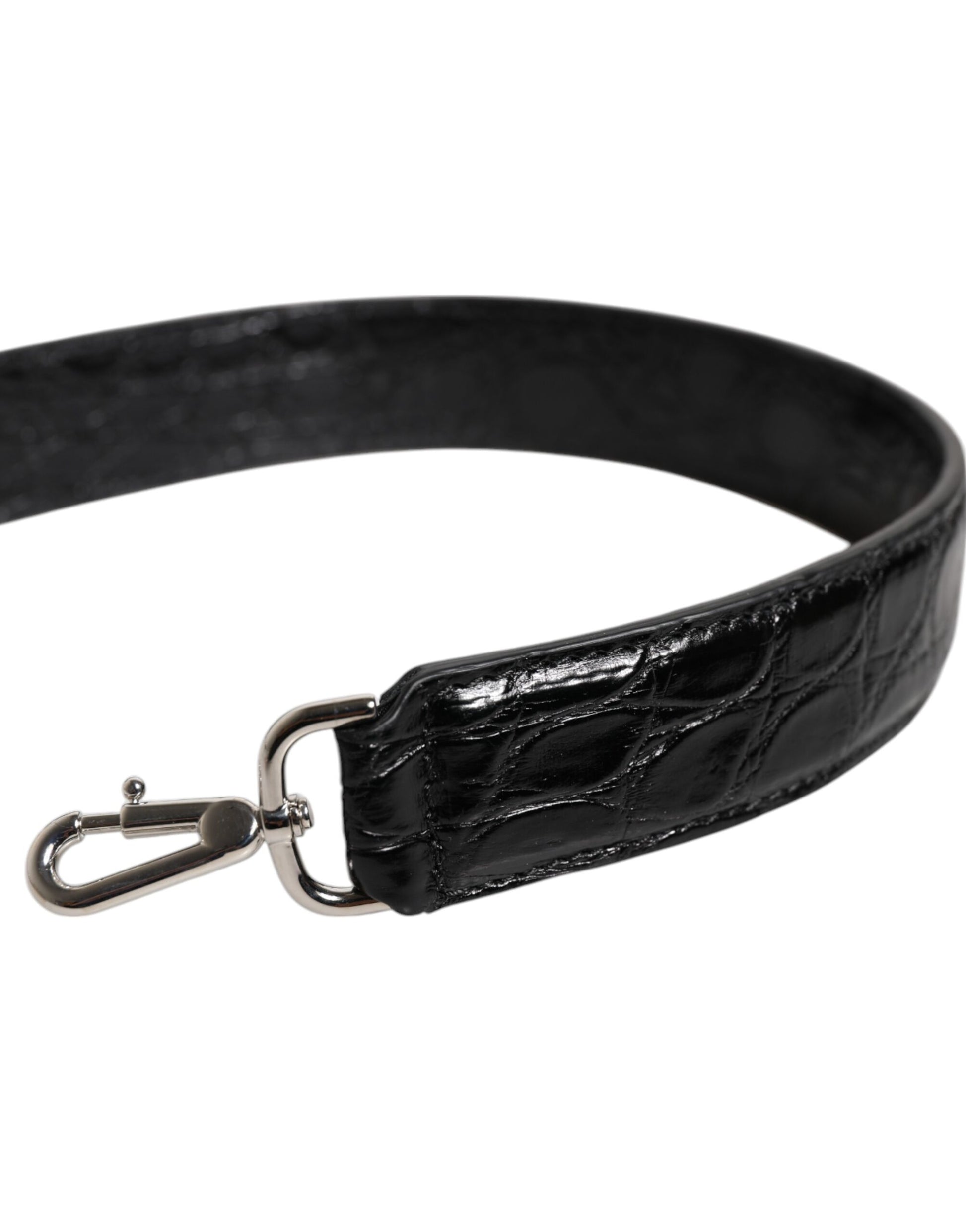 Dolce & Gabbana Black Alligator Leather Bag Shoulder Strap Curated Luxury Accessories by Orvyn