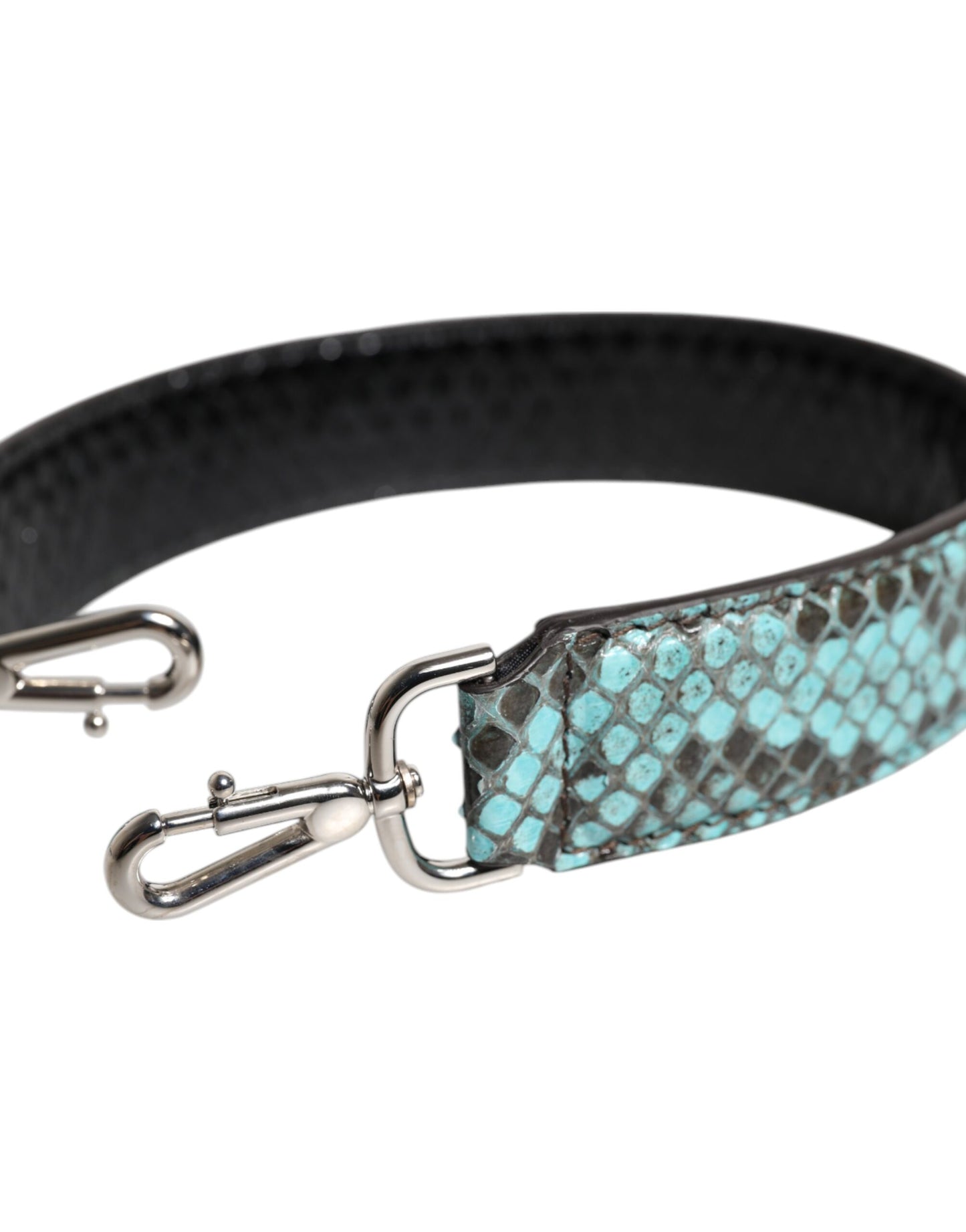 Dolce & Gabbana Black Blue Exotic Leather Bag Shoulder Strap Curated Luxury Accessories by Orvyn