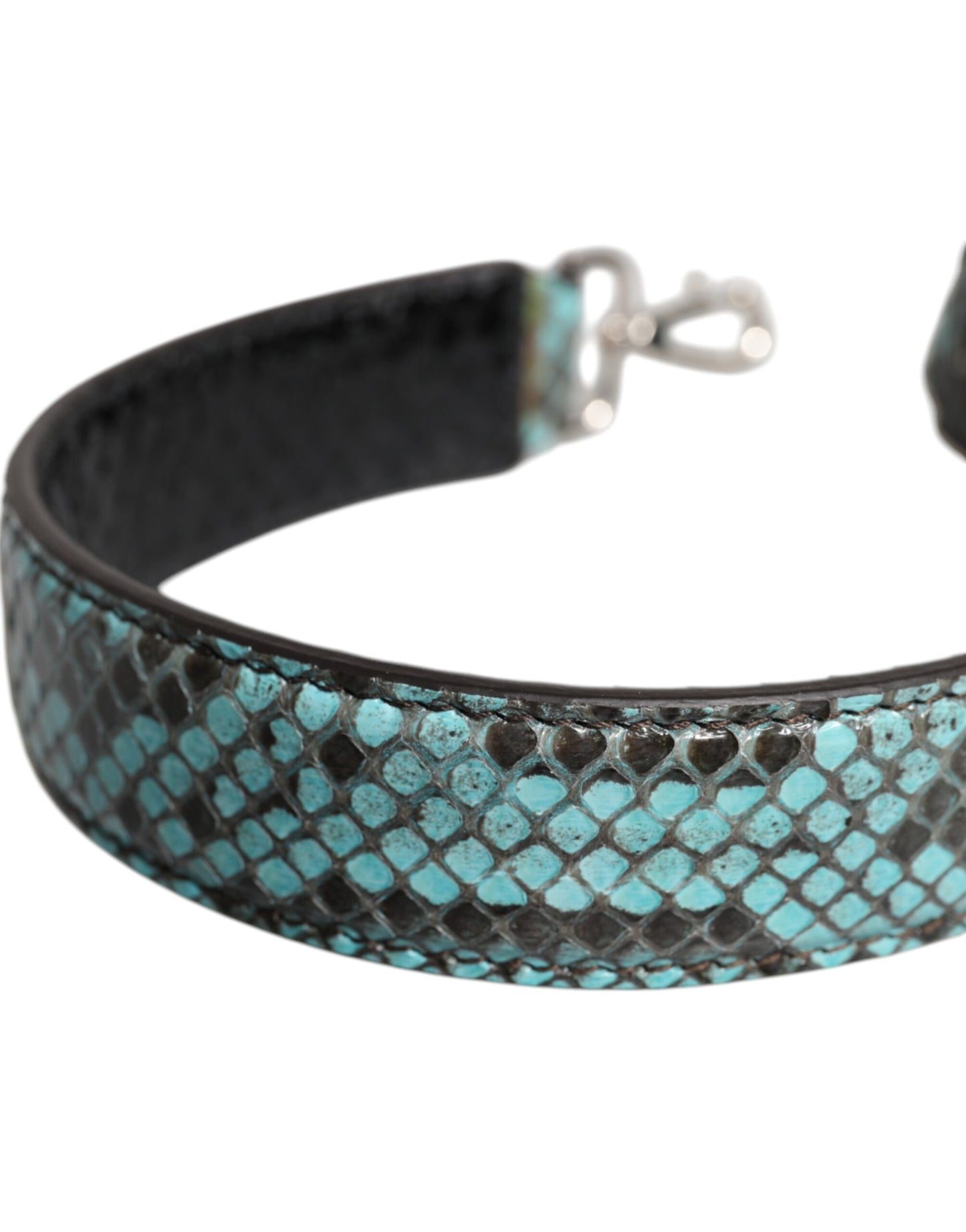 Dolce & Gabbana Black Blue Exotic Leather Bag Shoulder Strap Curated Luxury Accessories by Orvyn
