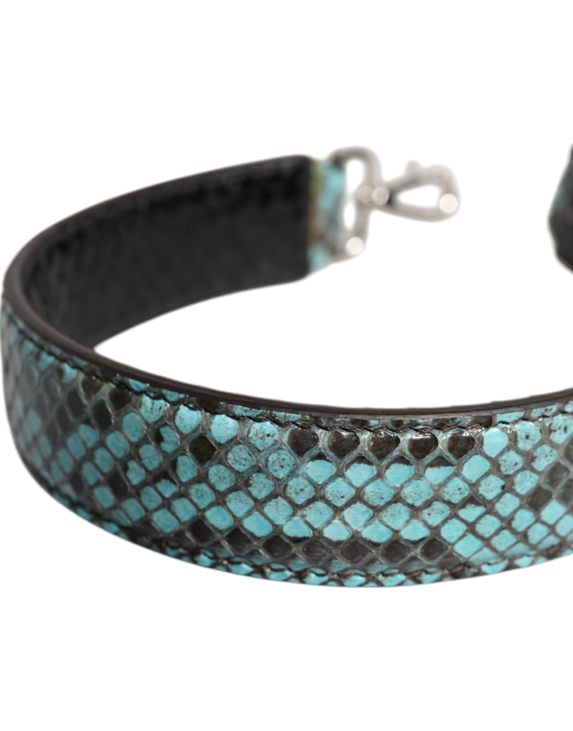 Dolce & Gabbana Black Blue Exotic Leather Bag Shoulder Strap Curated Luxury Accessories by Orvyn