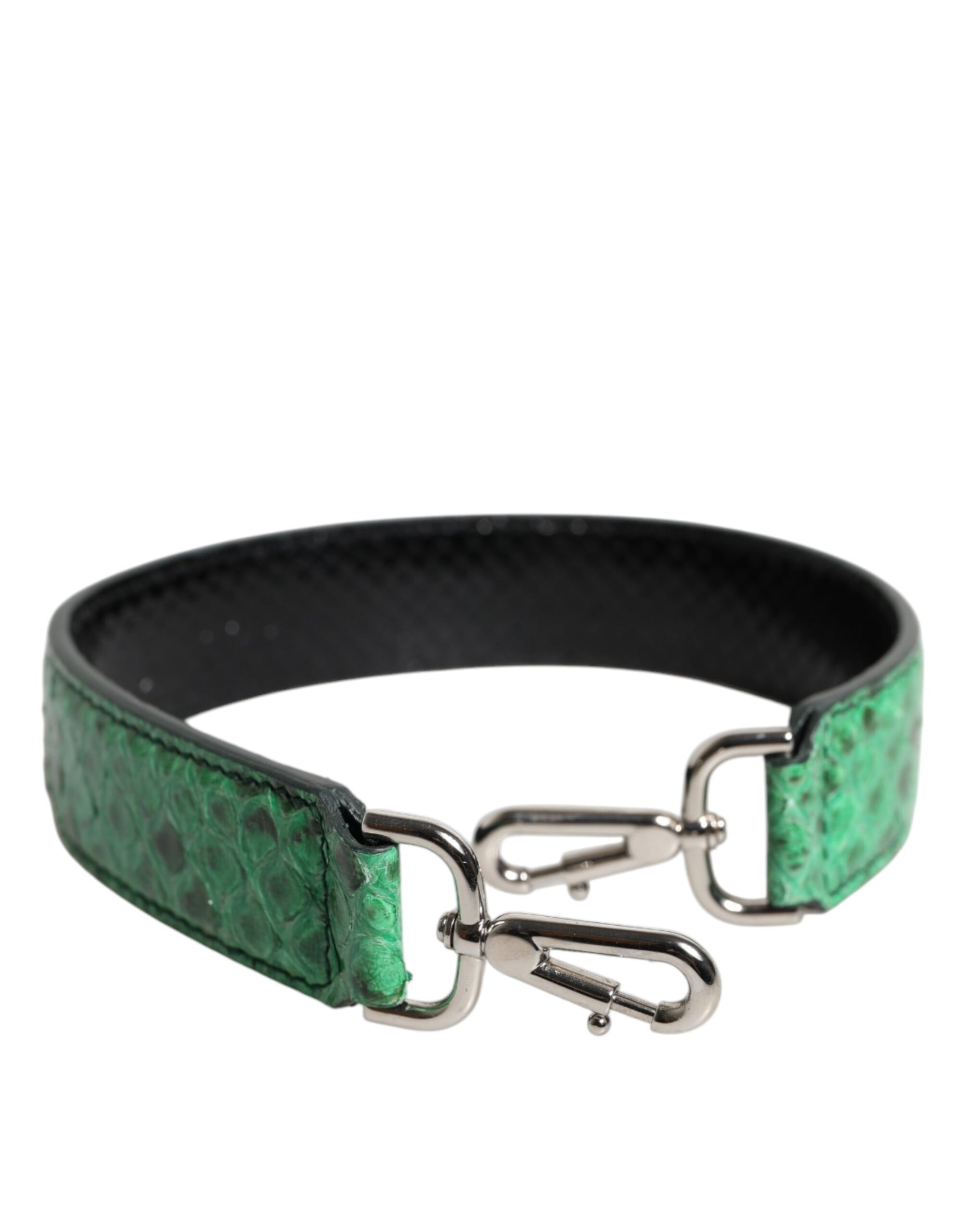 Dolce & Gabbana Black Green Exotic Leather Bag Shoulder Strap Curated Luxury Accessories by Orvyn