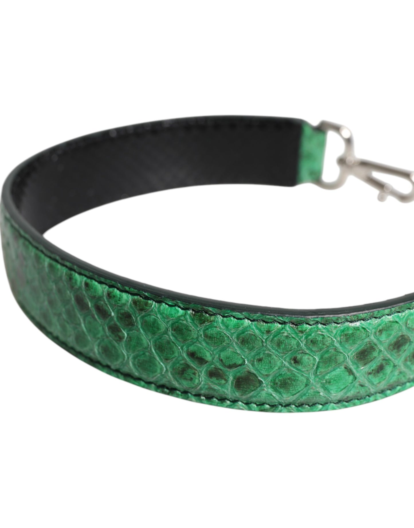Dolce & Gabbana Black Green Exotic Leather Bag Shoulder Strap Curated Luxury Accessories by Orvyn