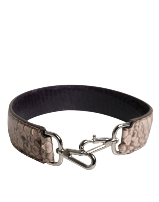 Dolce & Gabbana Black Cream Exotic Leather Bag Shoulder Strap Curated Luxury Accessories by Orvyn