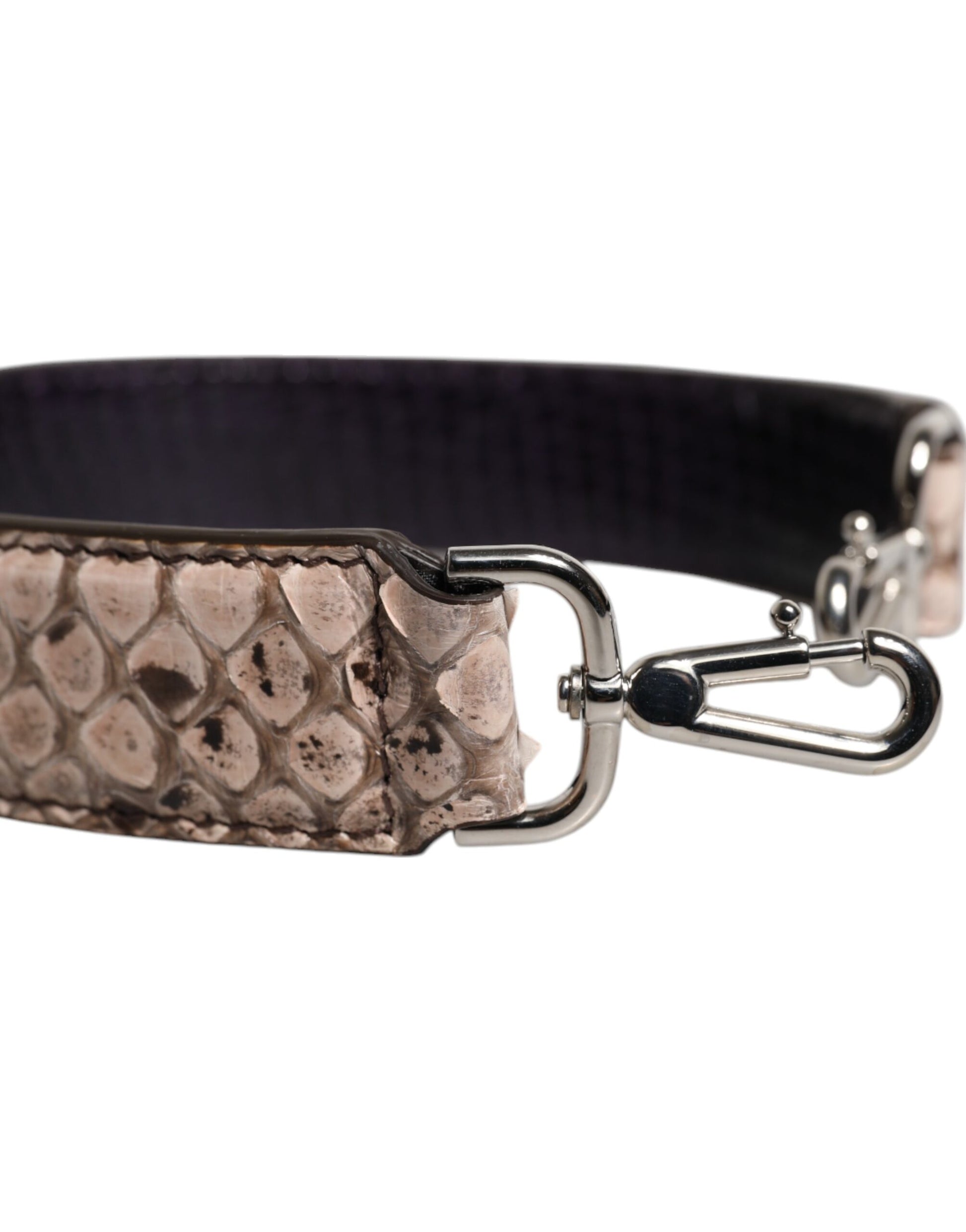 Dolce & Gabbana Black Cream Exotic Leather Bag Shoulder Strap Curated Luxury Accessories by Orvyn