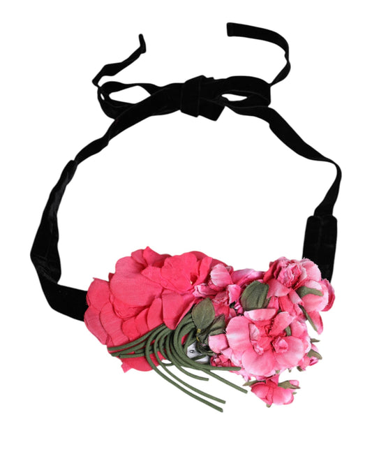 Dolce & Gabbana Multicolor Floral Applique Detail Tie Belt Curated Luxury Accessories by Orvyn