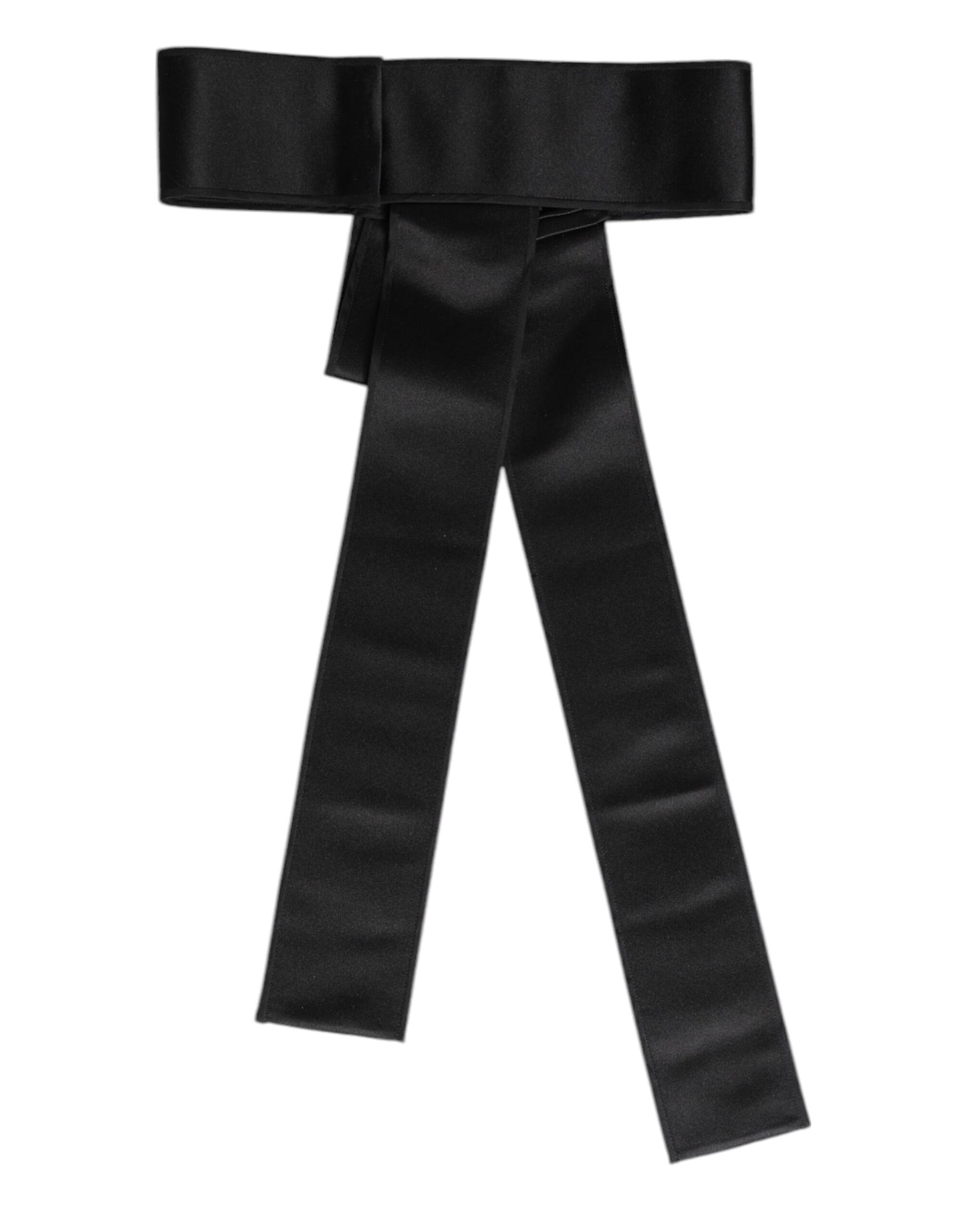 Dolce & Gabbana Black Satin Wide Waist Belt schwarz