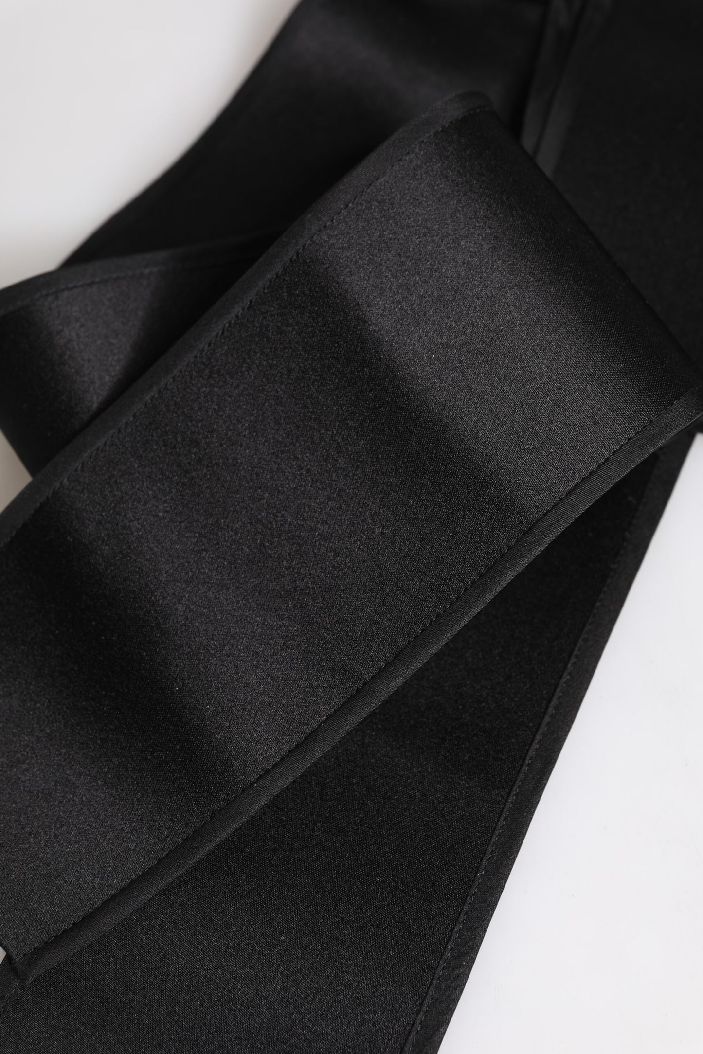 Dolce & Gabbana Black Satin Wide Waist Belt schwarz