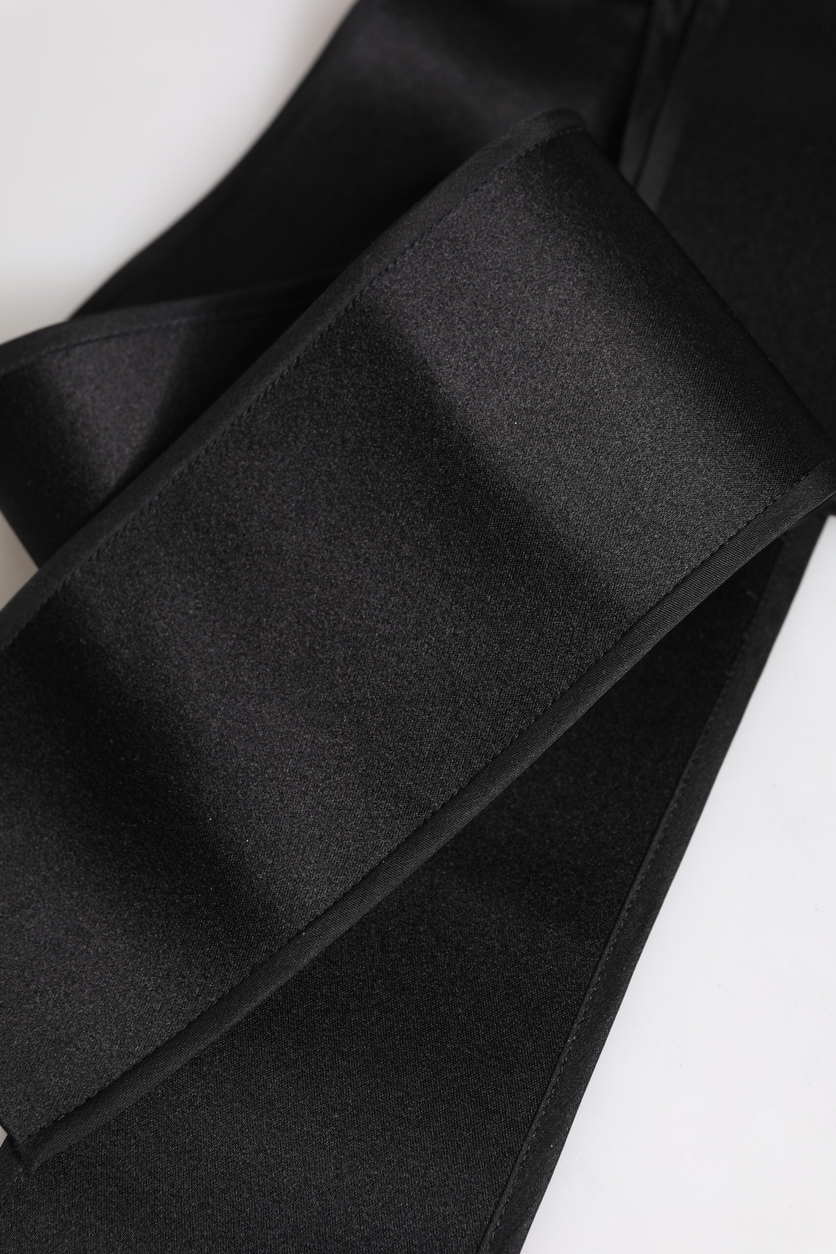 Dolce & Gabbana Black Satin Wide Waist Belt schwarz
