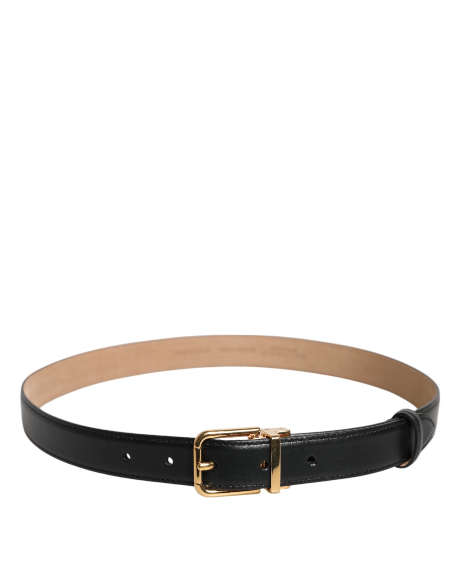 Dolce & Gabbana Black Leather Logo Metal Waist Buckle Belt Curated Luxury Accessories by Orvyn