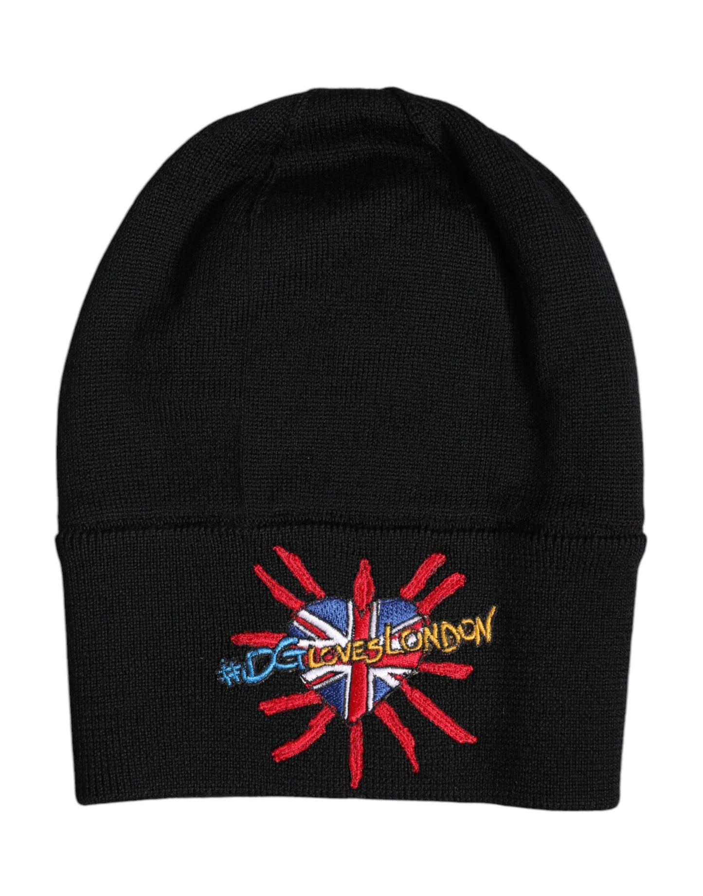 Dolce & Gabbana Black #DGLOVESLONDON Knitted Beanie Hat Curated Luxury Accessories by Orvyn