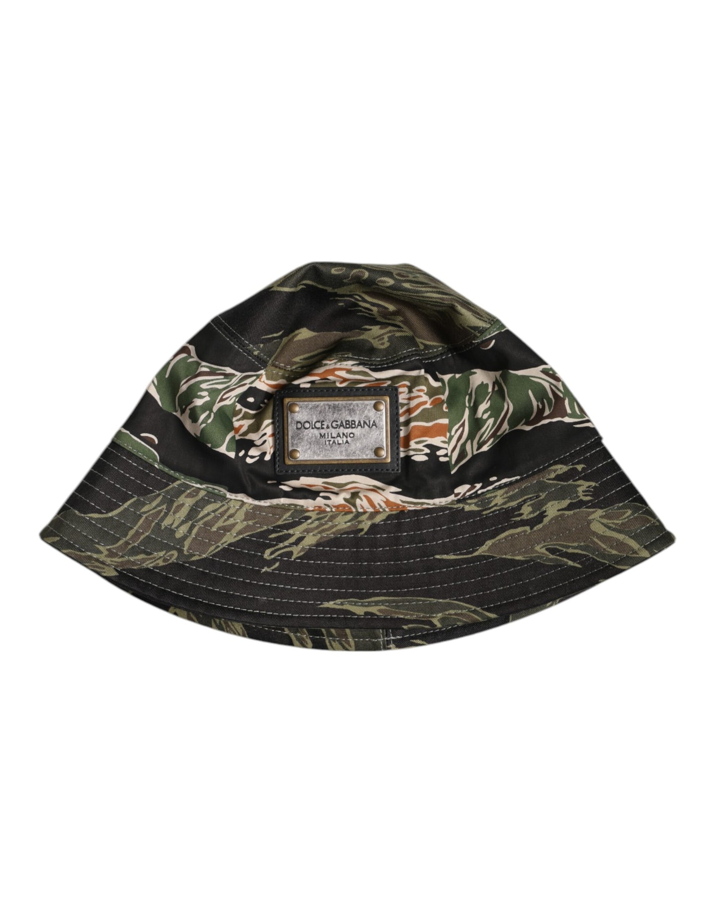Dolce & Gabbana Multicolor DG Plaque Wide Brim Bucket Hat Curated Luxury Accessories by Orvyn