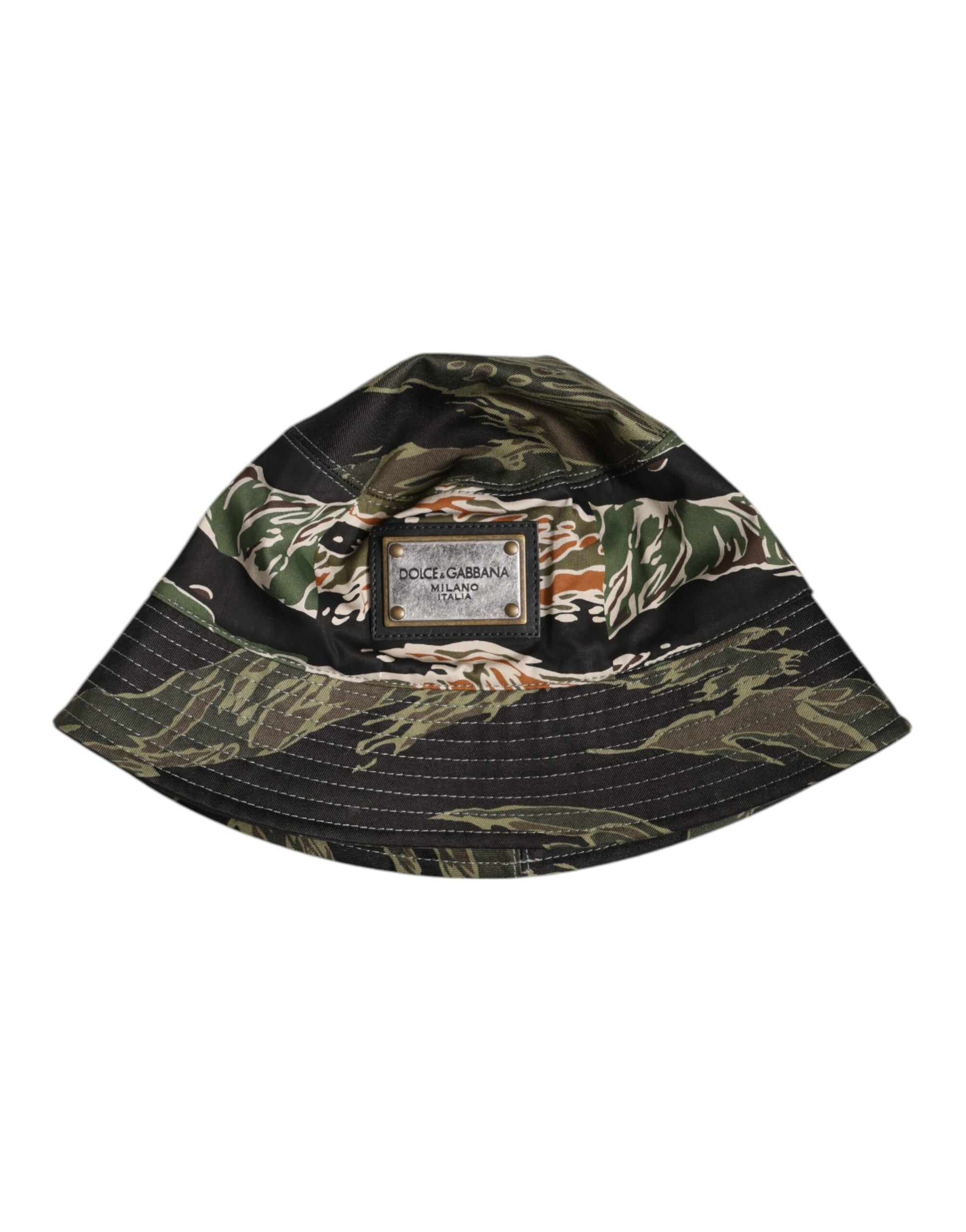 Dolce & Gabbana Multicolor DG Plaque Wide Brim Bucket Hat Curated Luxury Accessories by Orvyn