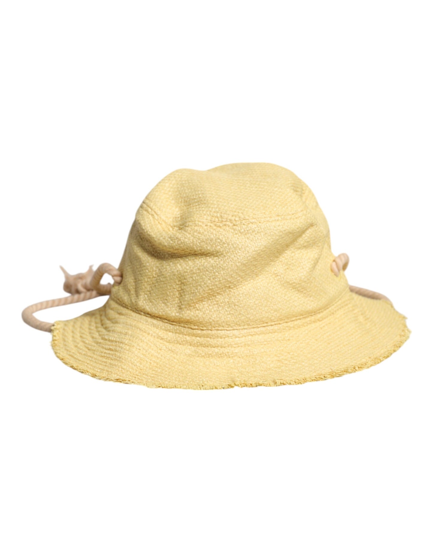 Dolce & Gabbana Yellow Cotton Wide Brim Bucket Curated Luxury Accessories by Orvyn