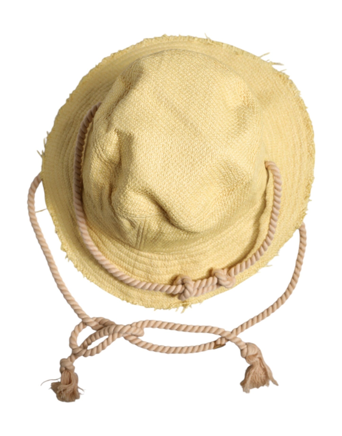 Dolce & Gabbana Yellow Cotton Wide Brim Bucket Curated Luxury Accessories by Orvyn