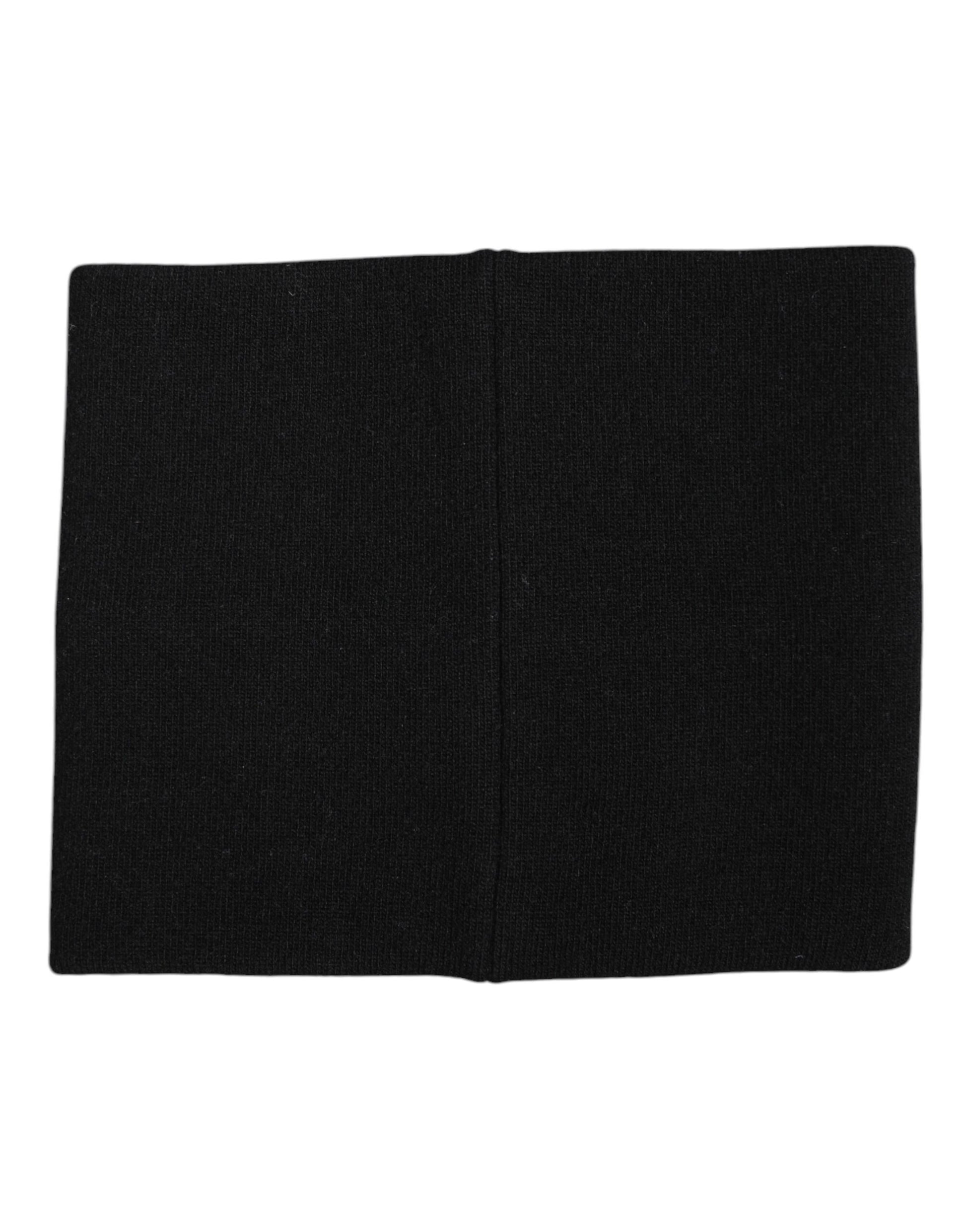 Dolce & Gabbana Black White Logo Print Knitted Neck Warmer Scarf Curated Luxury Accessories by Orvyn