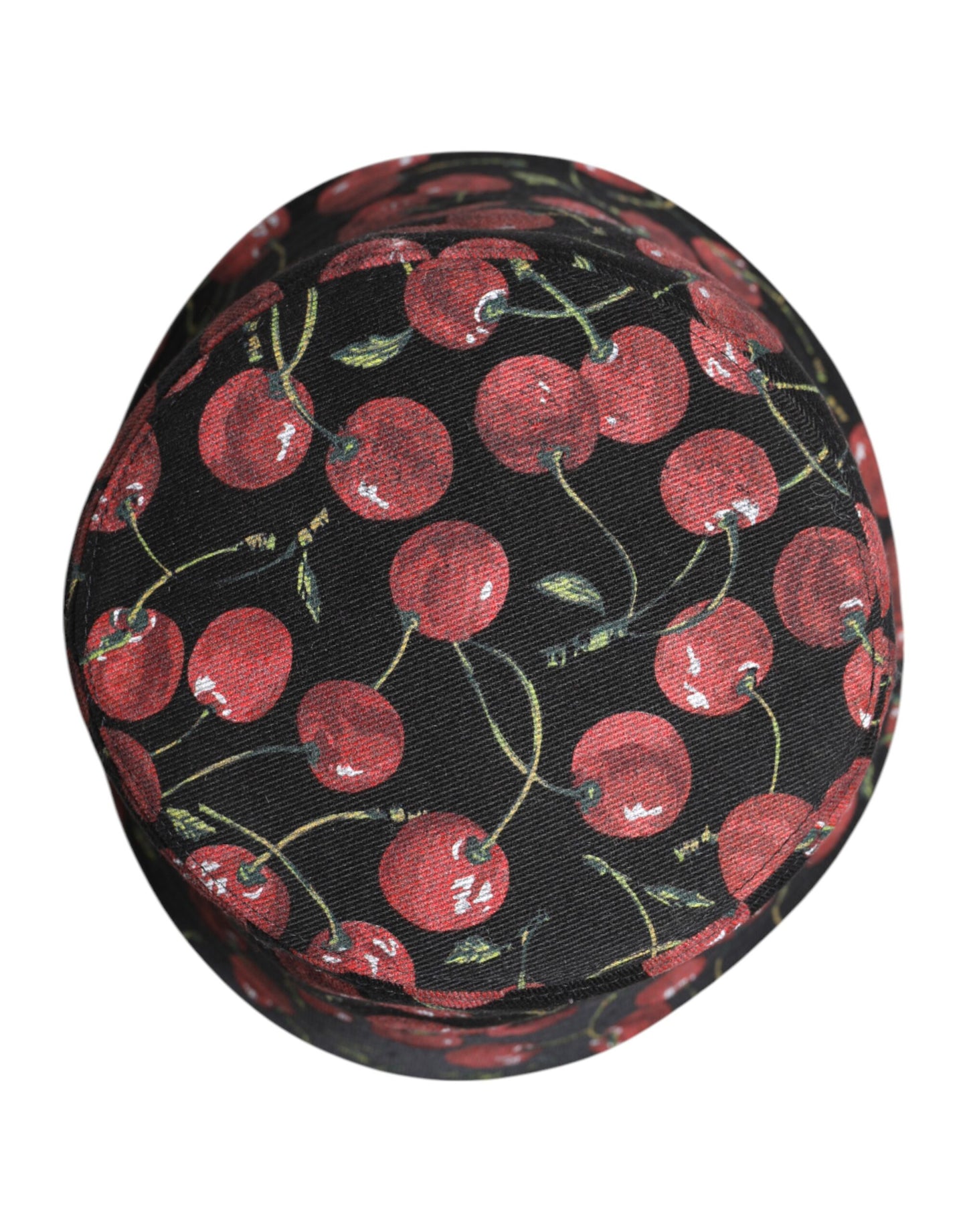 Dolce & Gabbana Black Cotton Printed Wide Brim Bucket Hat Curated Luxury Accessories by Orvyn