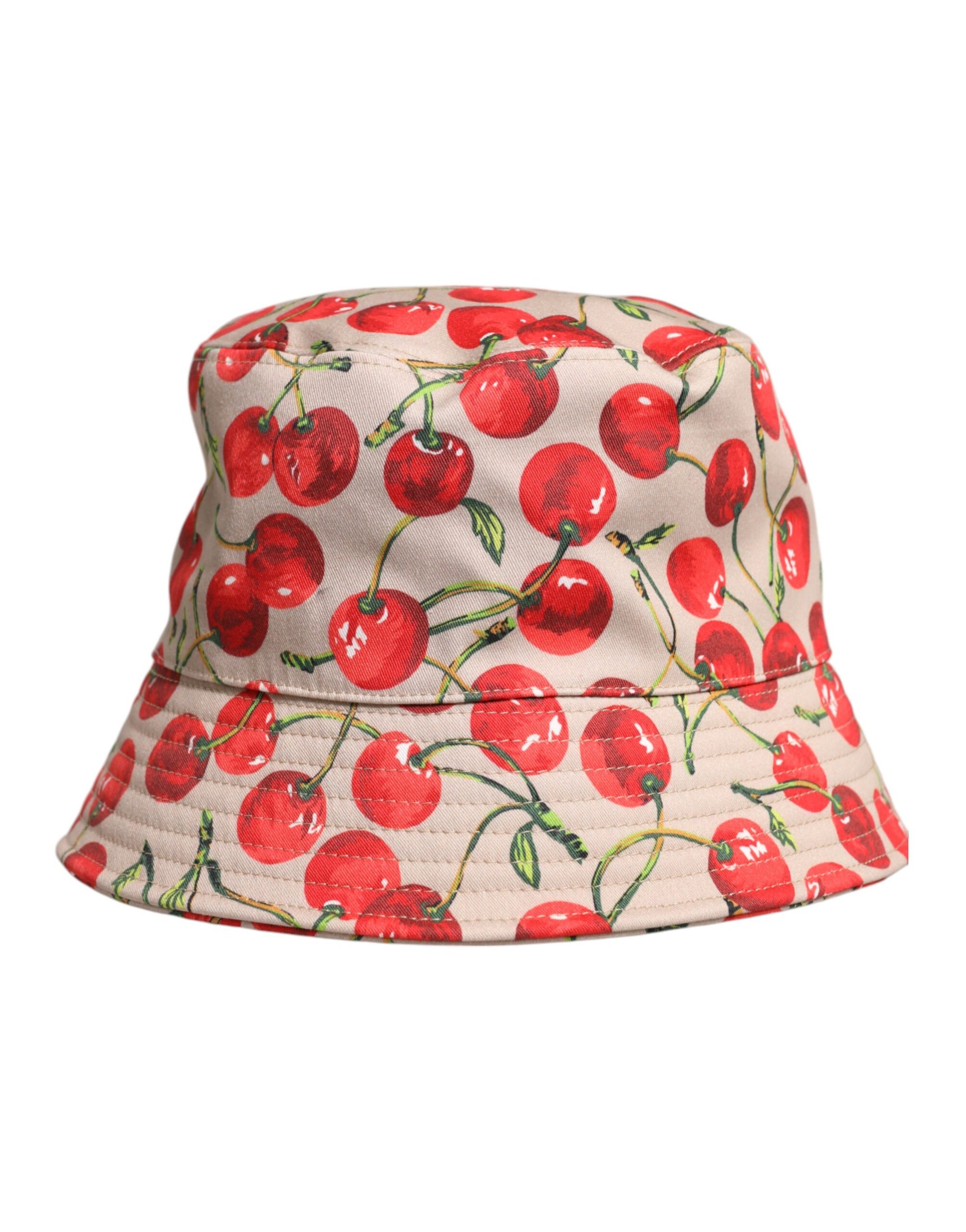 Dolce & Gabbana Beige Cotton Printed Wide Brim Bucket Hat Curated Luxury Accessories by Orvyn