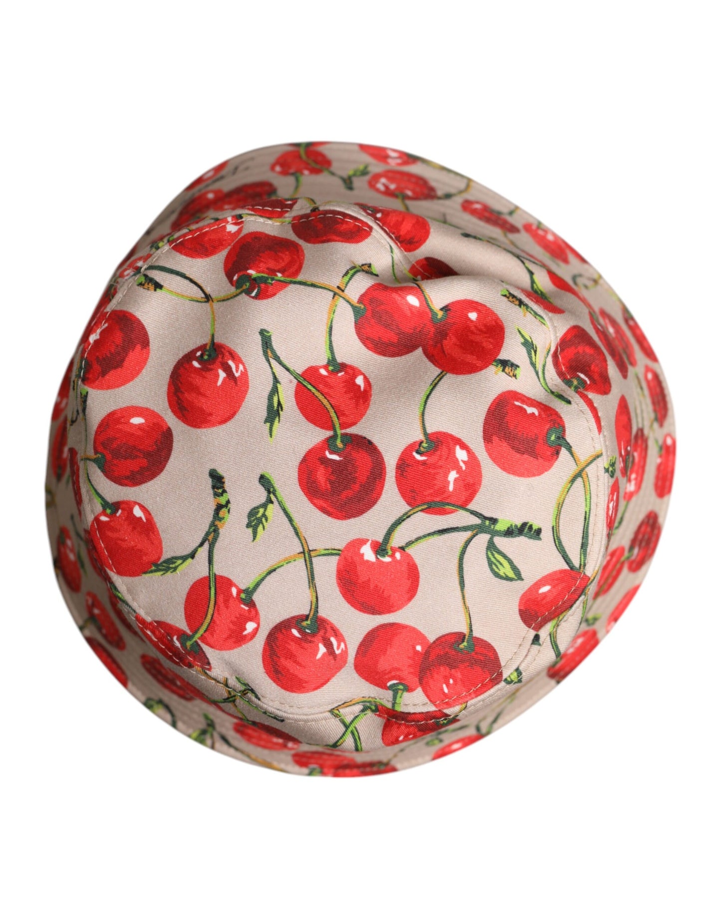 Dolce & Gabbana Beige Cotton Printed Wide Brim Bucket Hat Curated Luxury Accessories by Orvyn