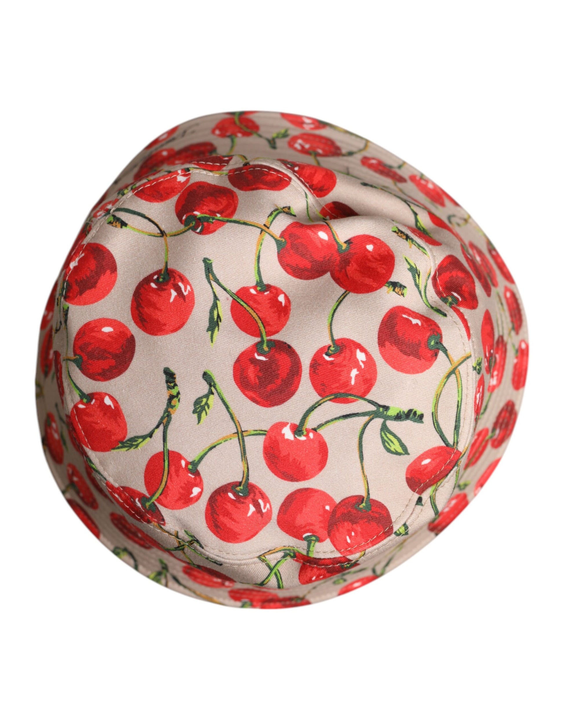 Dolce & Gabbana Beige Cotton Printed Wide Brim Bucket Hat Curated Luxury Accessories by Orvyn