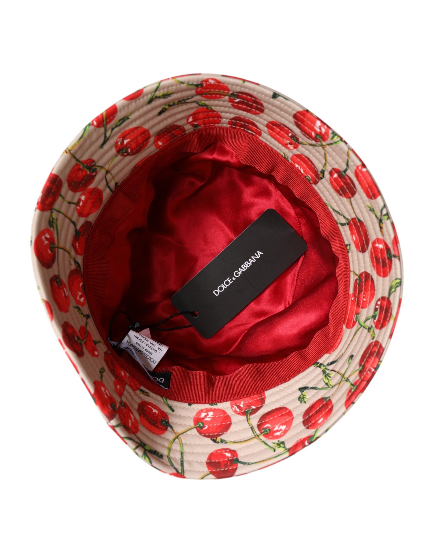 Dolce & Gabbana Beige Cotton Printed Wide Brim Bucket Hat Curated Luxury Accessories by Orvyn